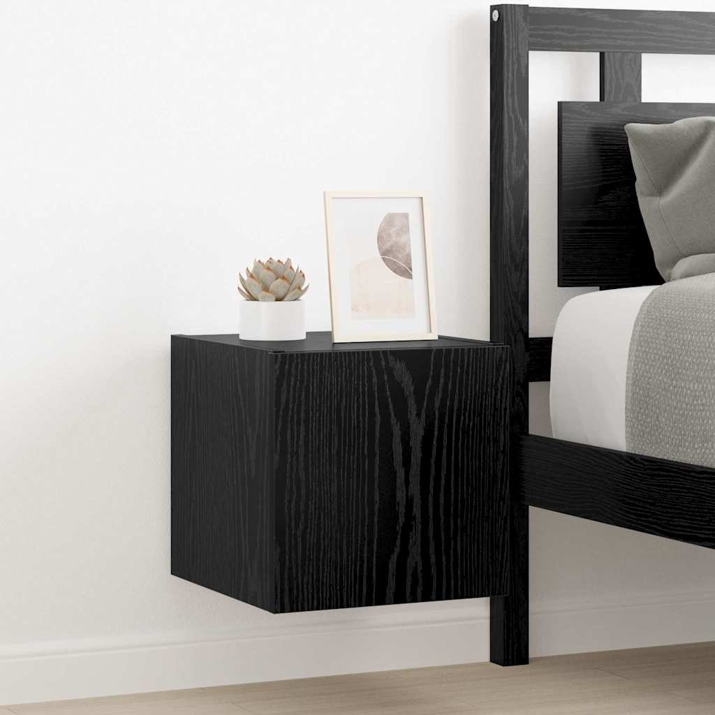 TV-Wandschrank 30,5 x 35 x 30 cm Schwarz Eichen-Optik