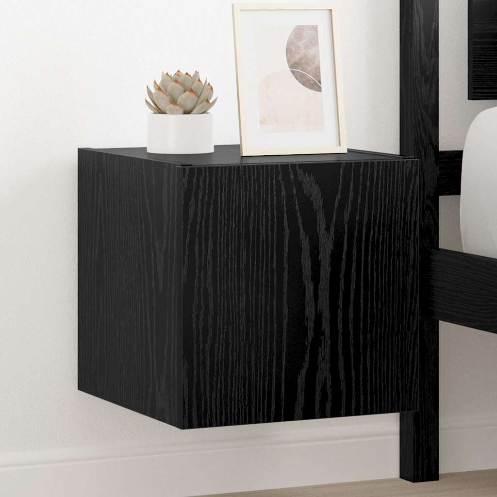 TV-Wandschrank 30,5 x 35 x 30 cm Schwarz Eichen-Optik