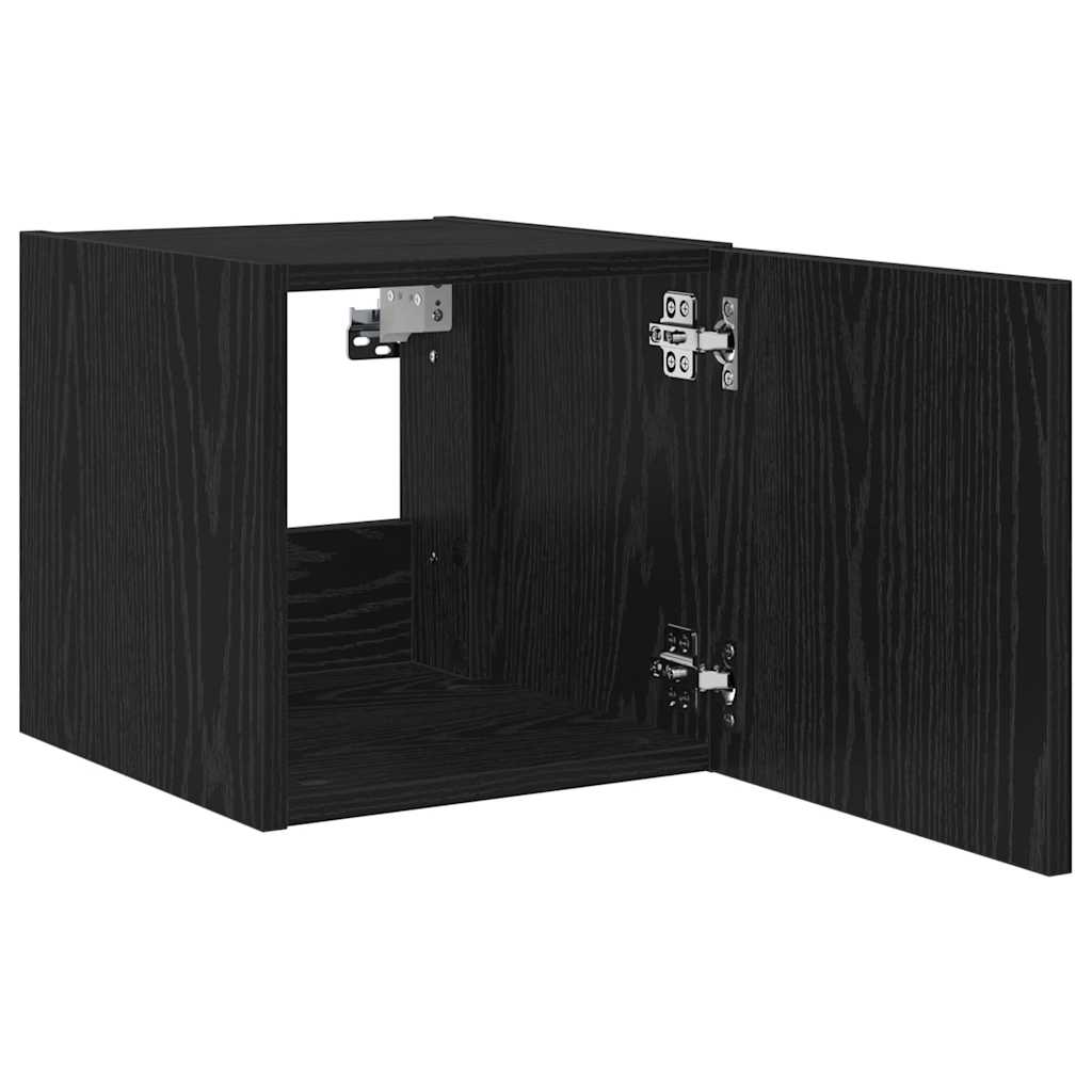 TV-Wandschrank 30,5 x 35 x 30 cm Schwarz Eichen-Optik
