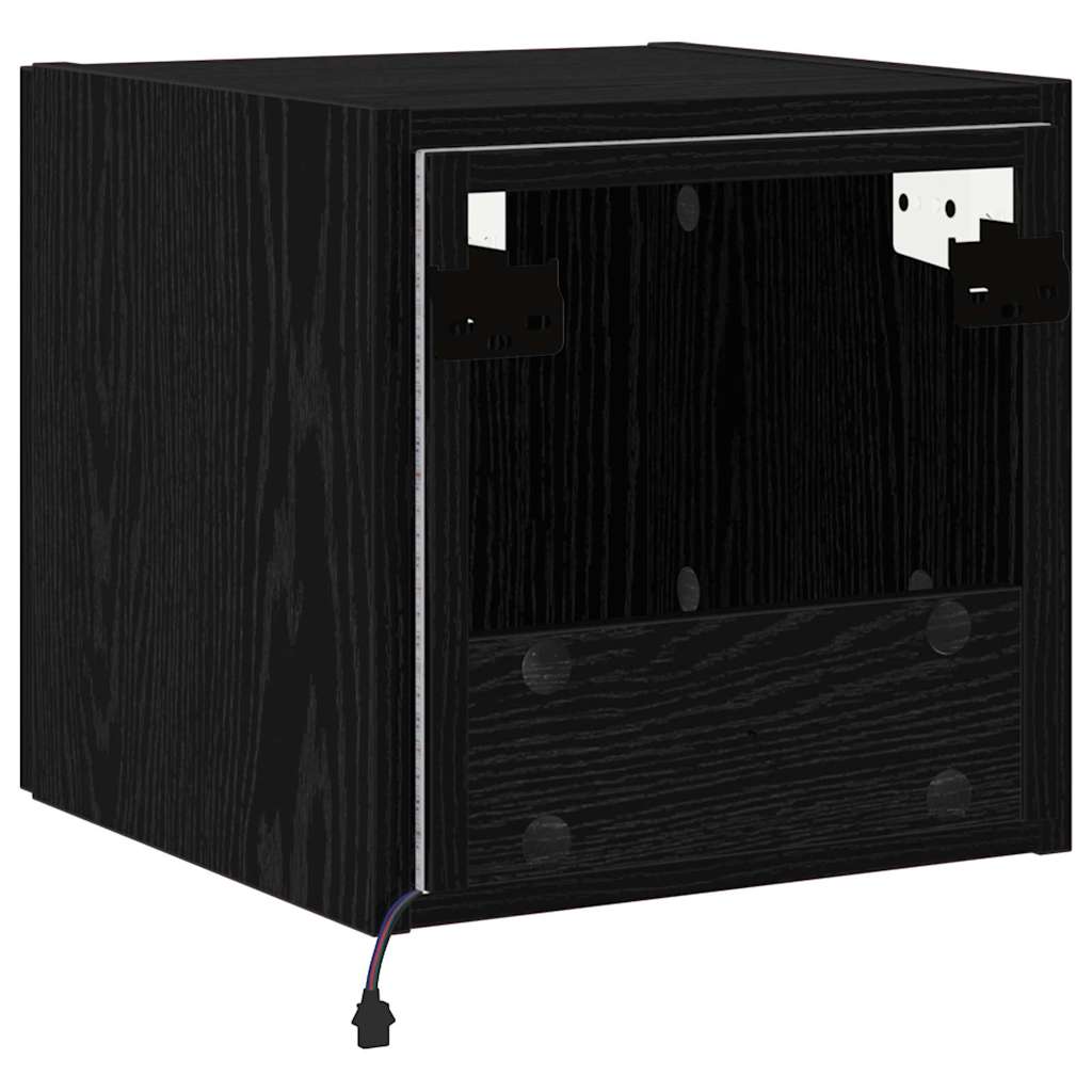 TV-Wandschrank 30,5 x 35 x 30 cm Schwarz Eichen-Optik