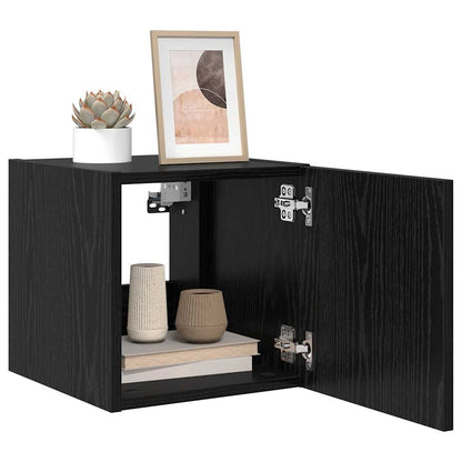 TV-Wandschrank 30,5 x 35 x 30 cm Schwarz Eichen-Optik