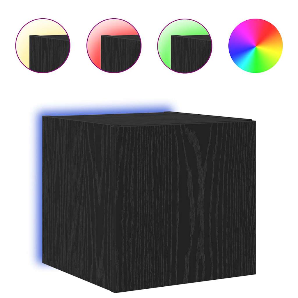 TV-Wandschrank 30,5 x 35 x 30 cm Schwarz Eichen-Optik