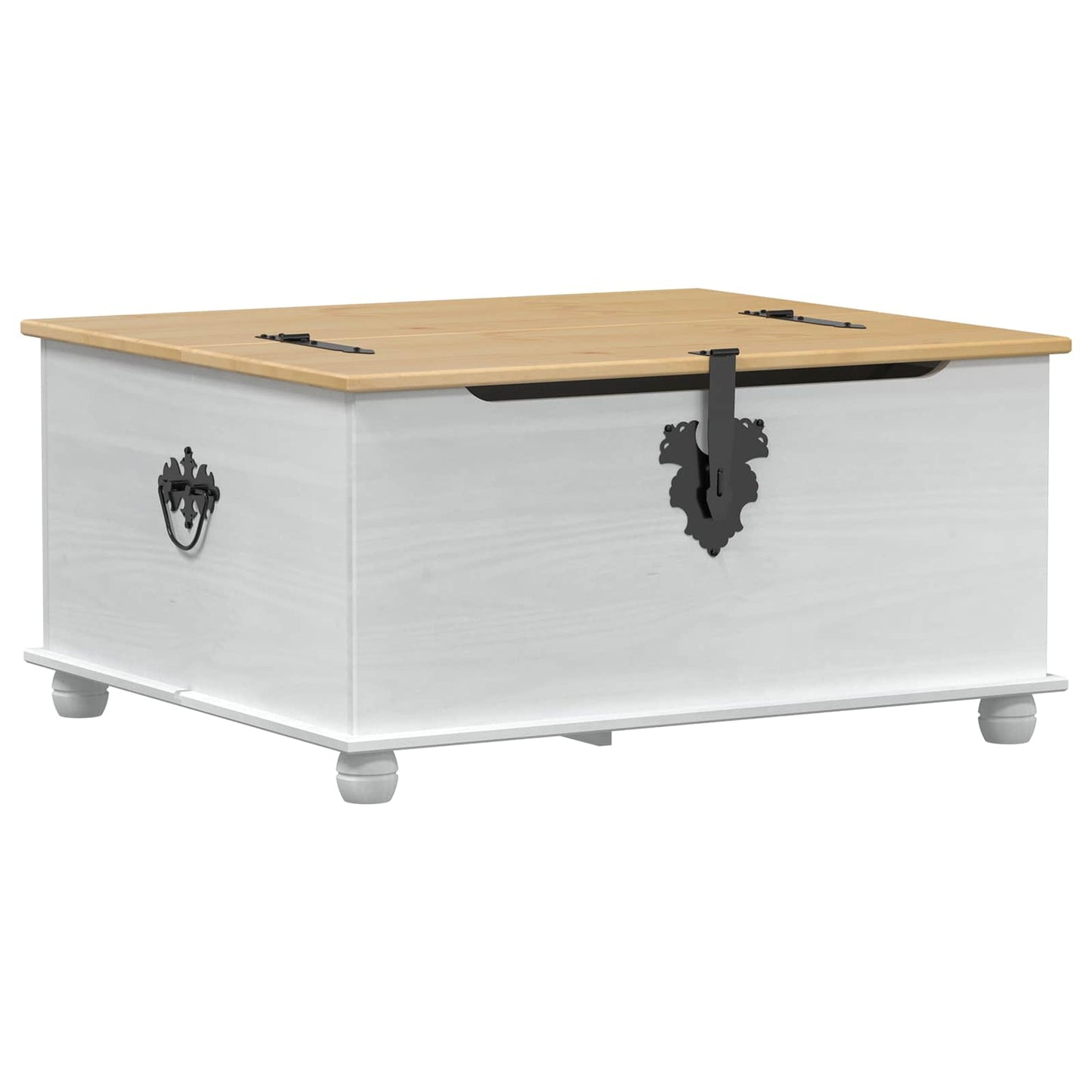Aufbewahrungsbox Weiß 90 x 78 x 45 cm Massives Kiefernholz