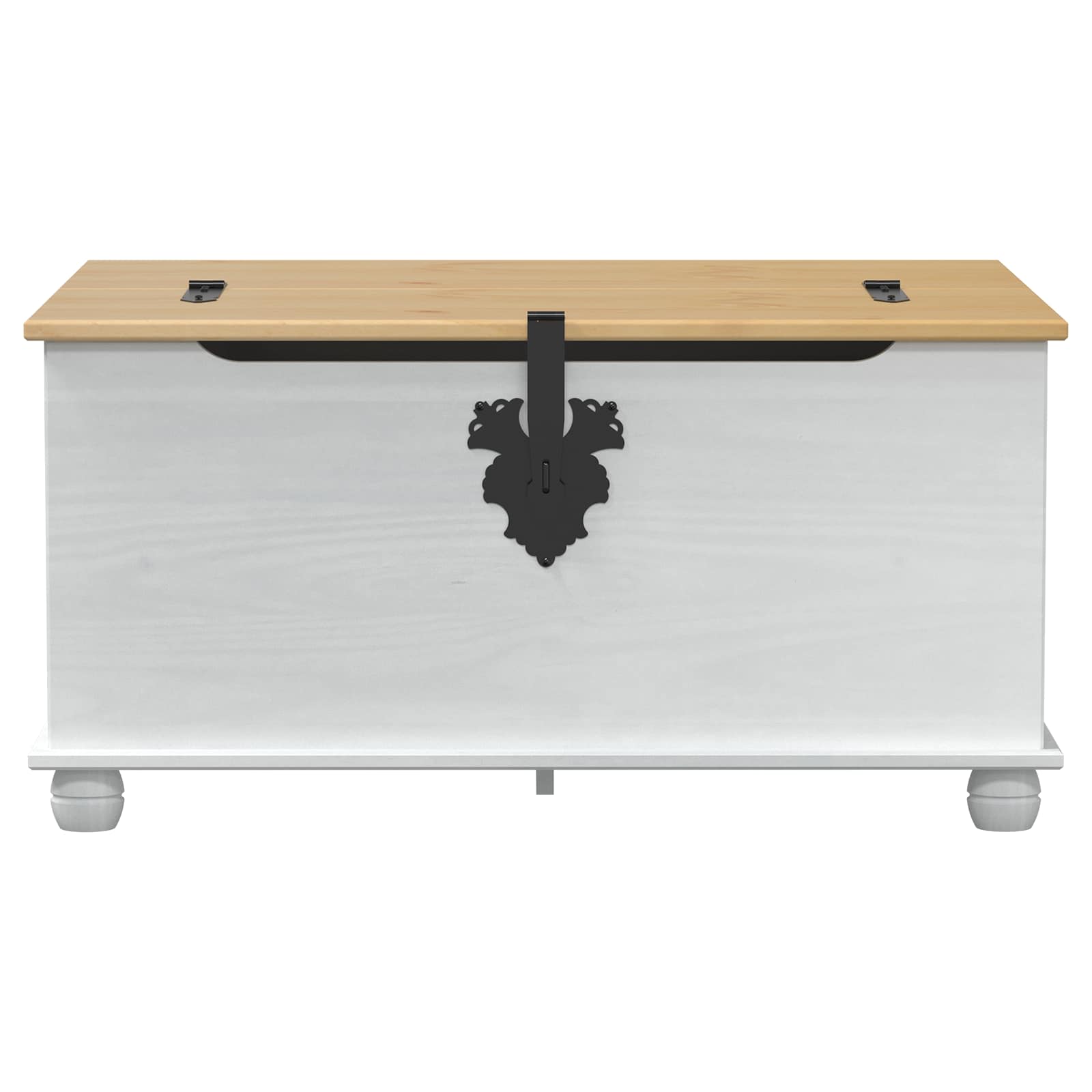 Aufbewahrungsbox Weiß 90 x 78 x 45 cm Massives Kiefernholz