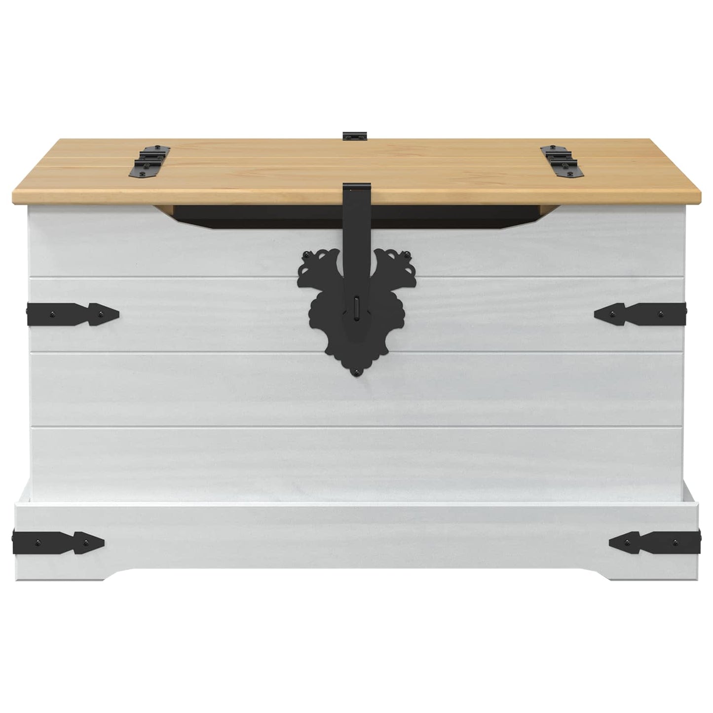 Aufbewahrungsbox Weiß 78 x 78 x 45 cm Massives Kiefernholz