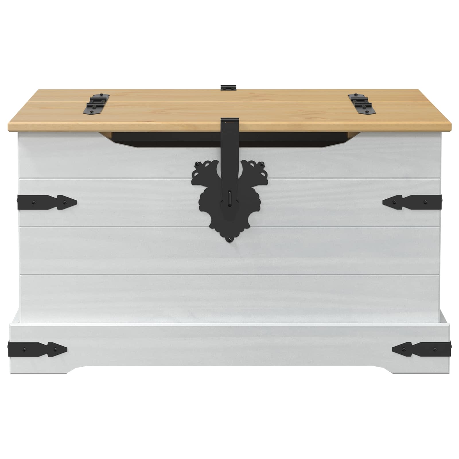 Aufbewahrungsbox Weiß 78 x 78 x 45 cm Massives Kiefernholz