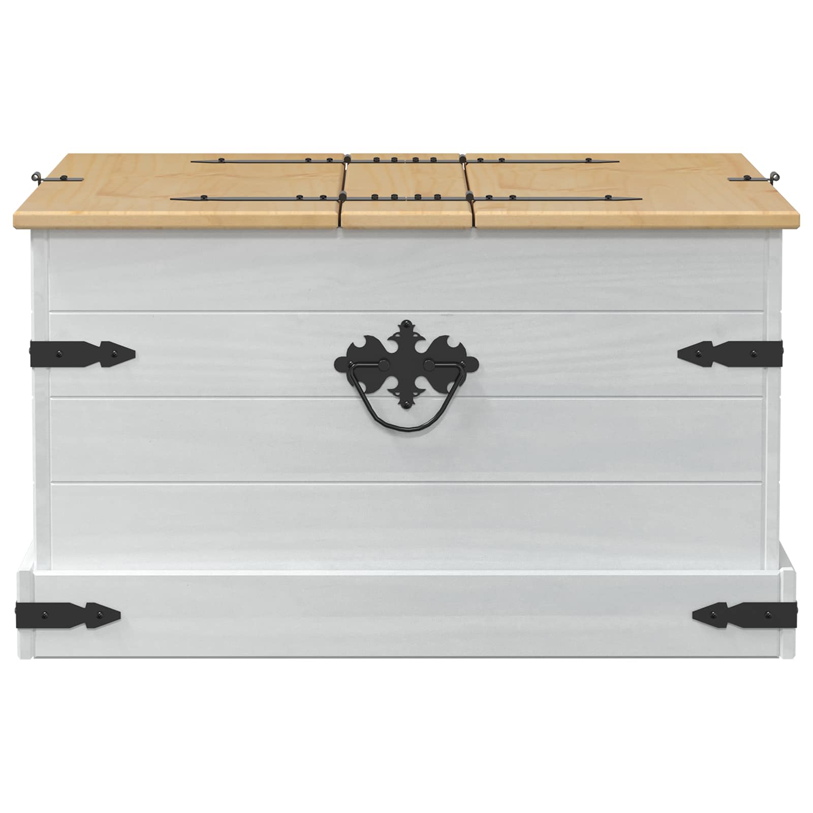 Aufbewahrungsbox Weiß 78 x 78 x 45 cm Massives Kiefernholz