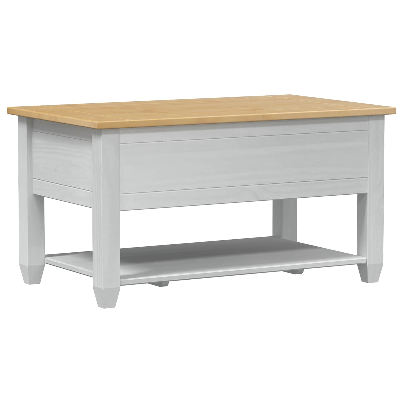 Couchtisch Weiß 85 x 50 x 45 cm Massives Kiefernholz