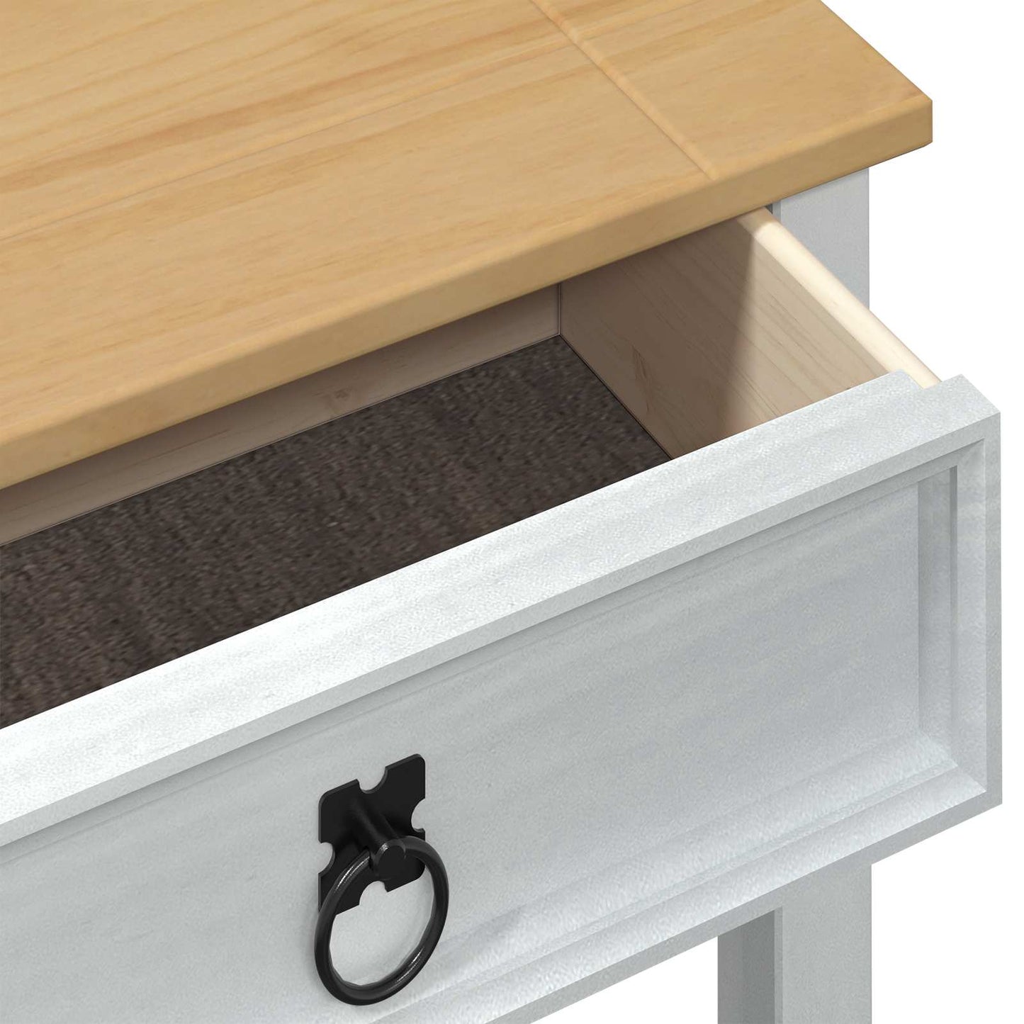 Konsolentisch Weiß 55 x 35 x 73 cm Massives Kiefernholz