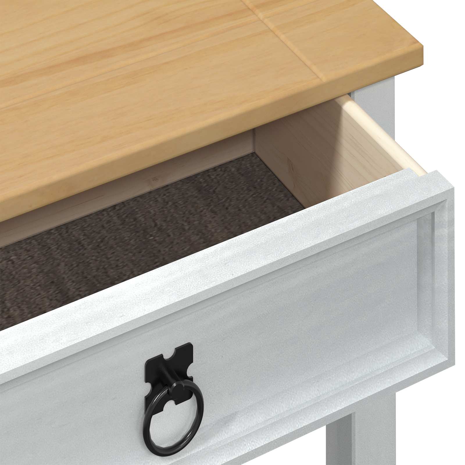 Konsolentisch Weiß 55 x 35 x 73 cm Massives Kiefernholz