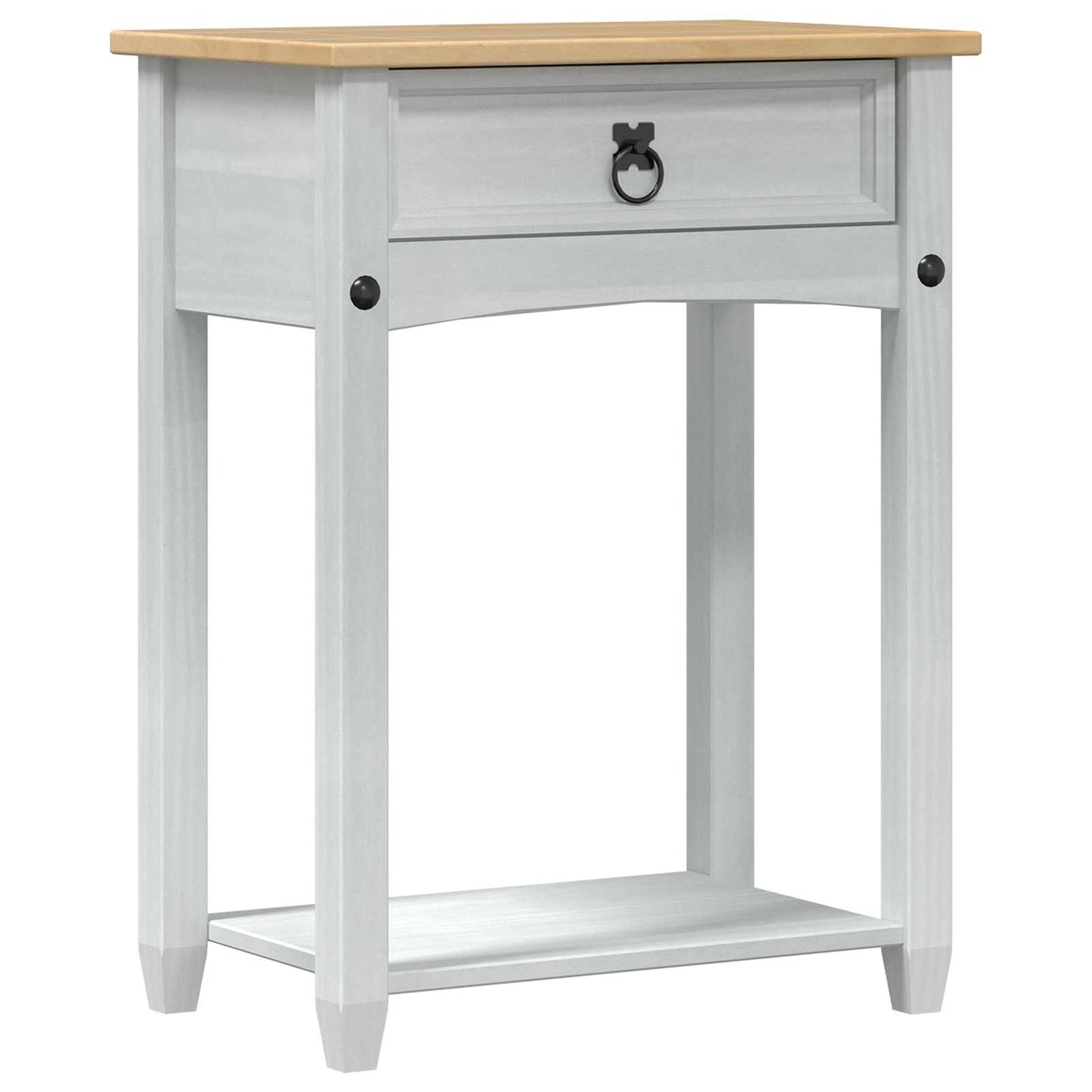 Konsolentisch Weiß 55 x 35 x 73 cm Massives Kiefernholz