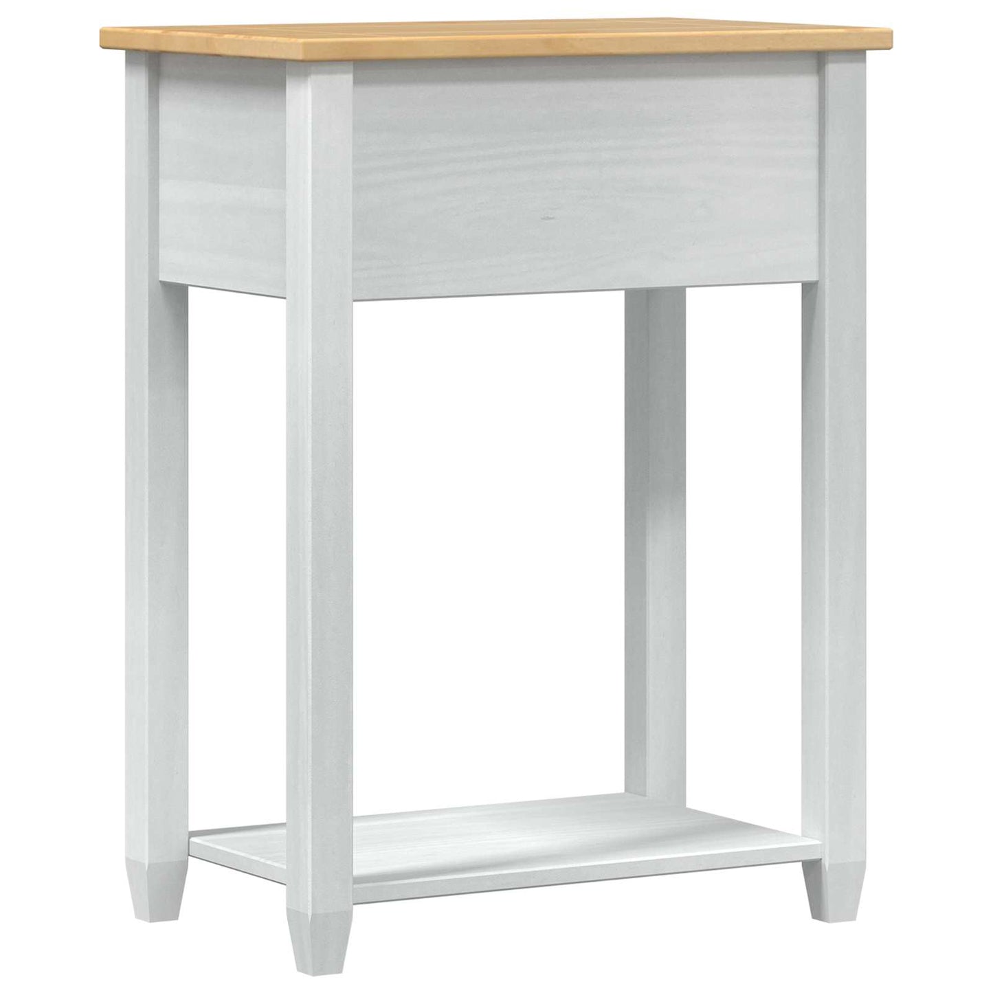 Konsolentisch Weiß 55 x 35 x 73 cm Massives Kiefernholz