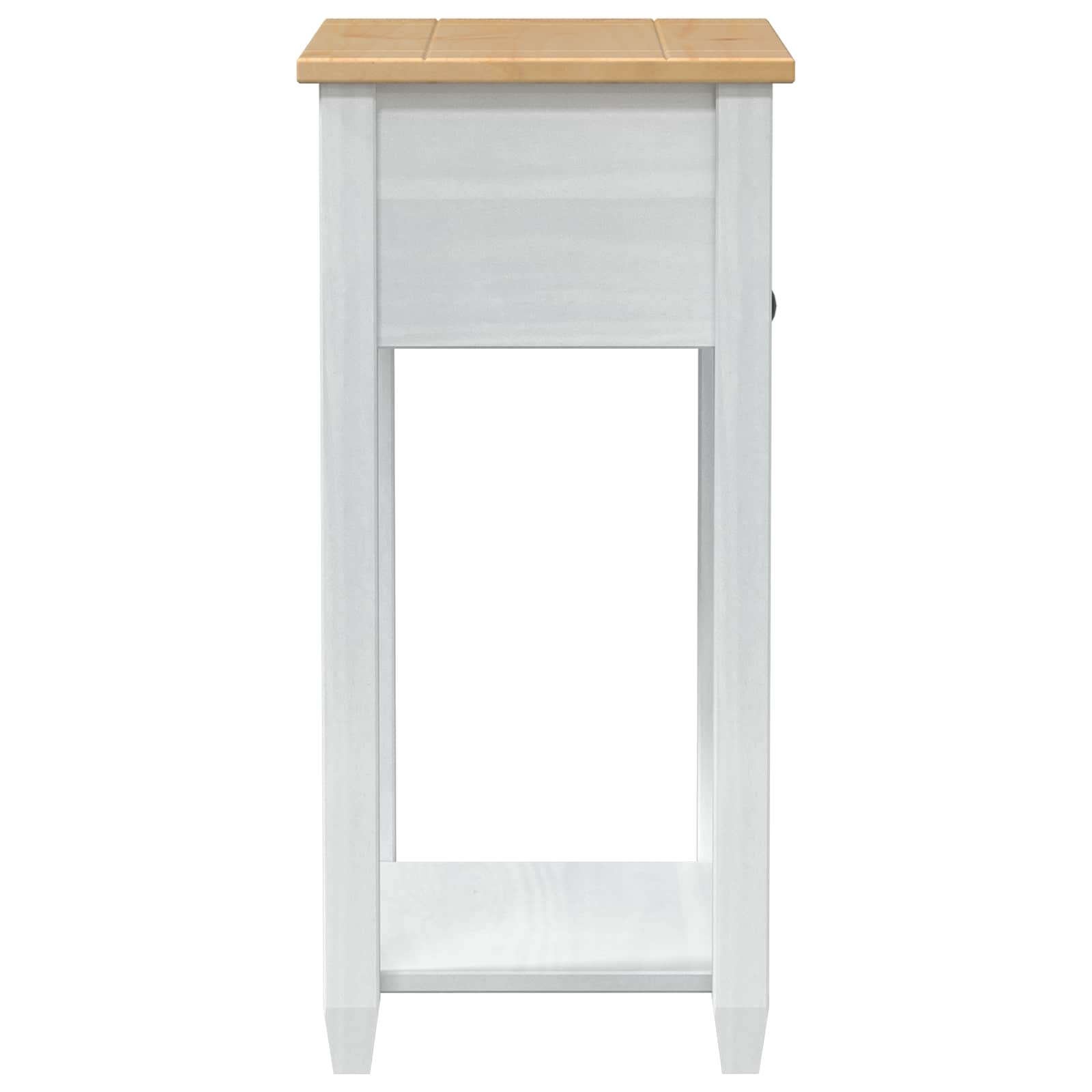 Konsolentisch Weiß 55 x 35 x 73 cm Massives Kiefernholz