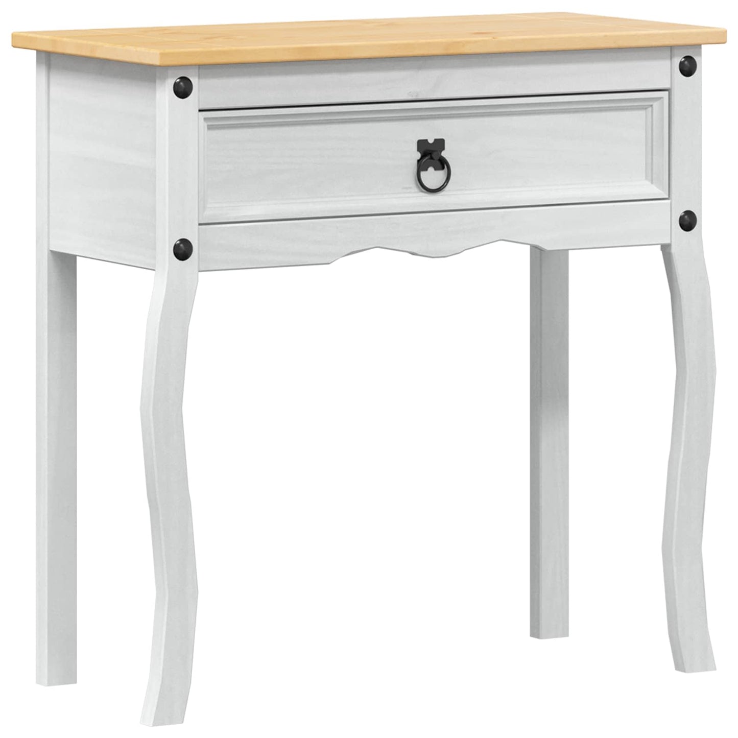 Konsolentisch Weiß 73 x 35 x 73 cm Massives Kiefernholz
