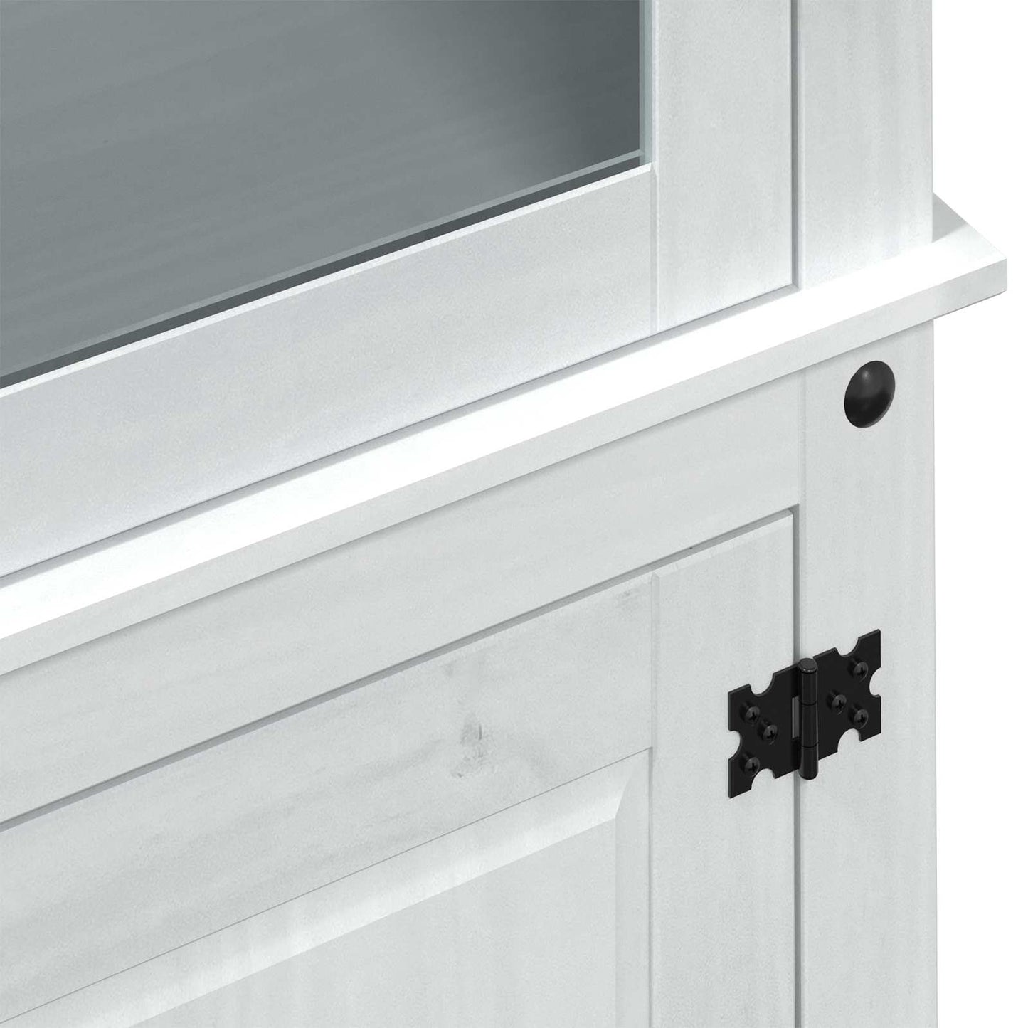 Vitrine Weiß 103,5 x 42 x 180 cm Massives Kiefernholz