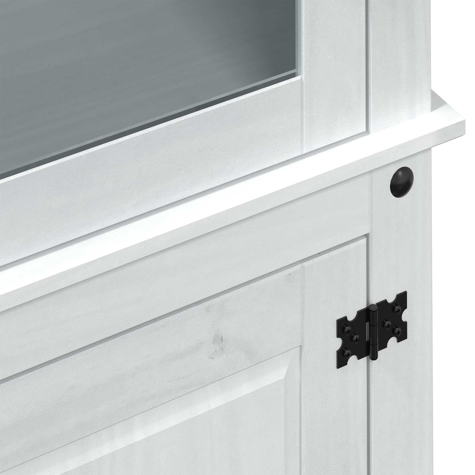 Vitrine Weiß 103,5 x 42 x 180 cm Massives Kiefernholz