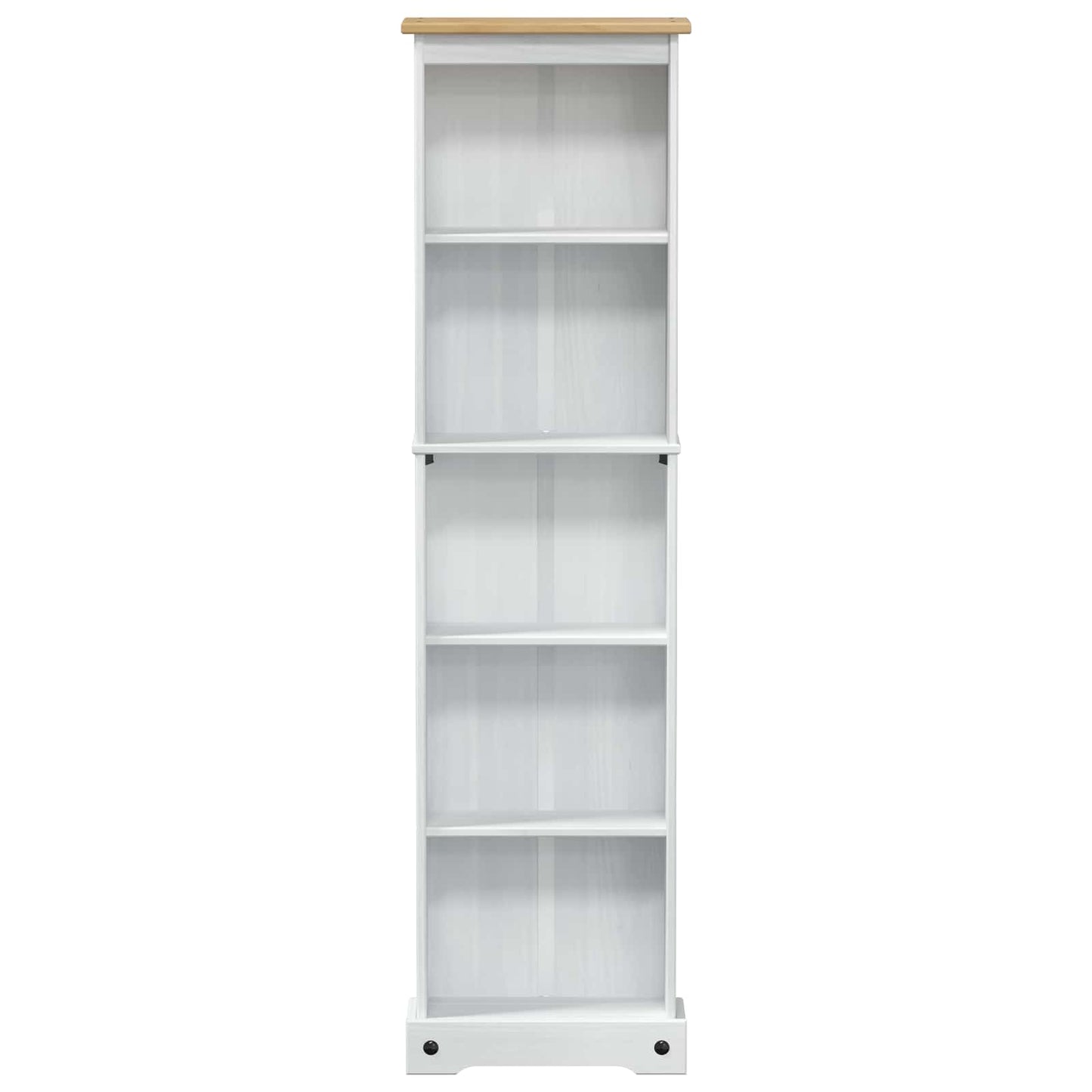 Bücherregal 46 x 20 x 170 cm Massives Kiefernholz Weiß