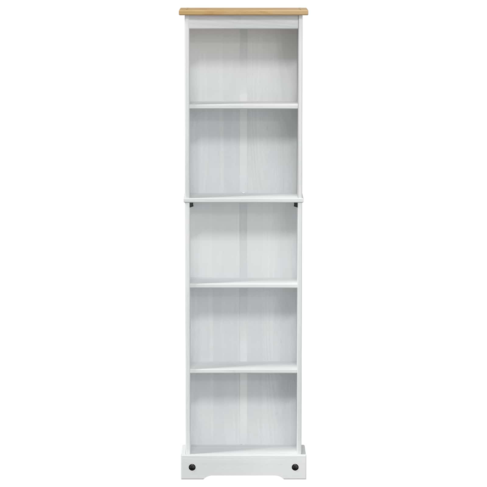 Bücherregal 46 x 20 x 170 cm Massives Kiefernholz Weiß
