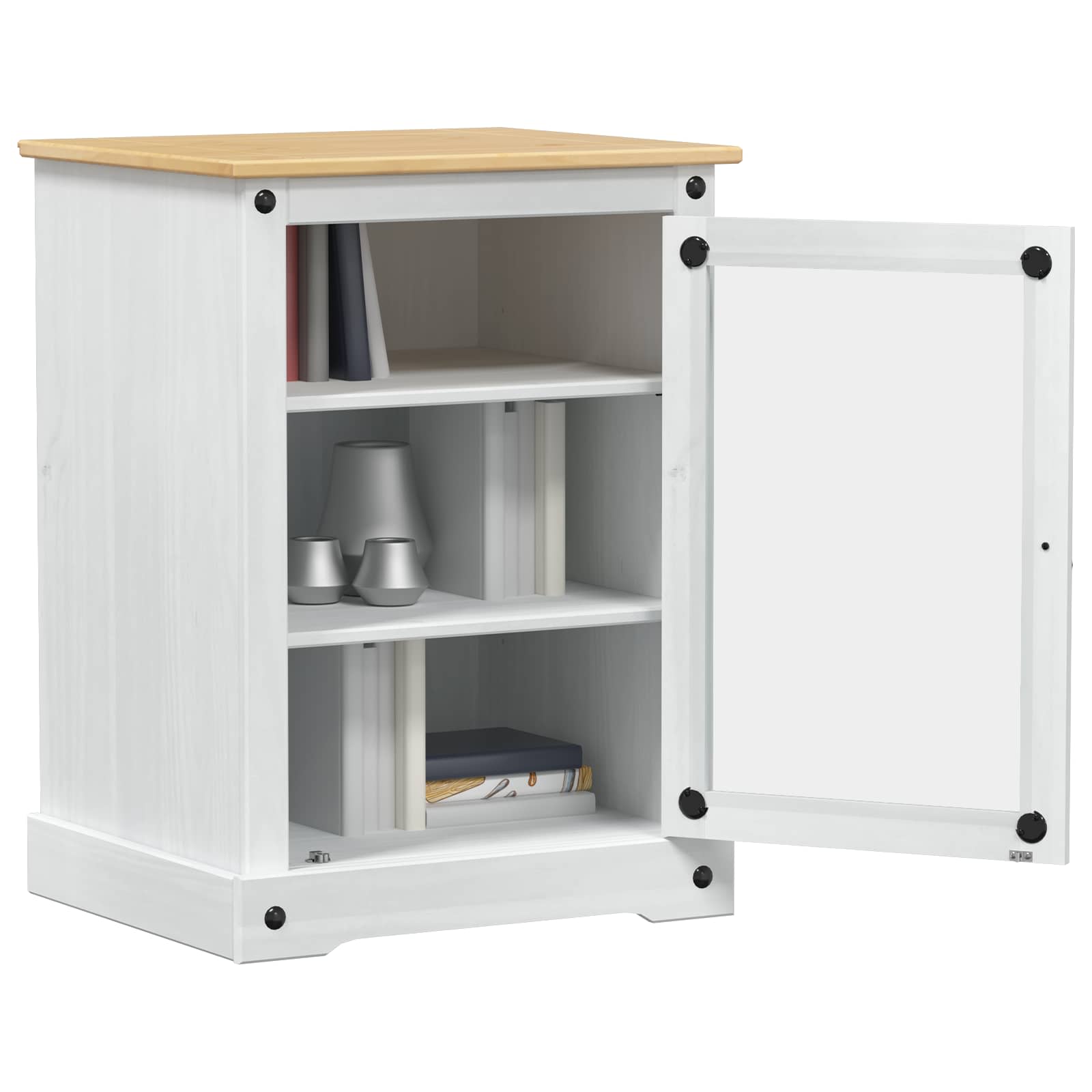 HiFi-Schrank Weiß 60 x 50 x 82 cm Massives Kiefernholz