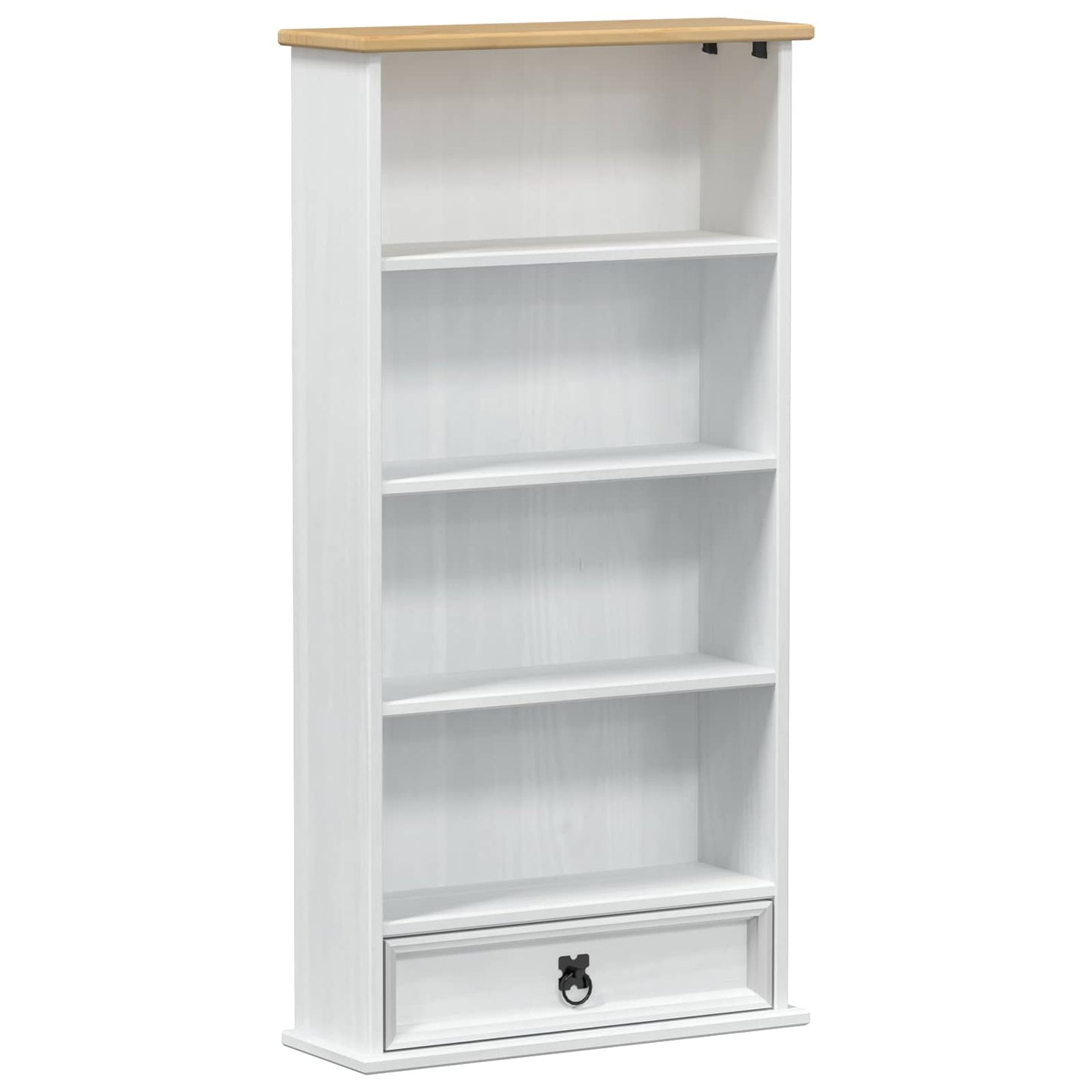 CD-Regal Weiß 52 x 17.5 x 103 cm Massives Kiefernholz