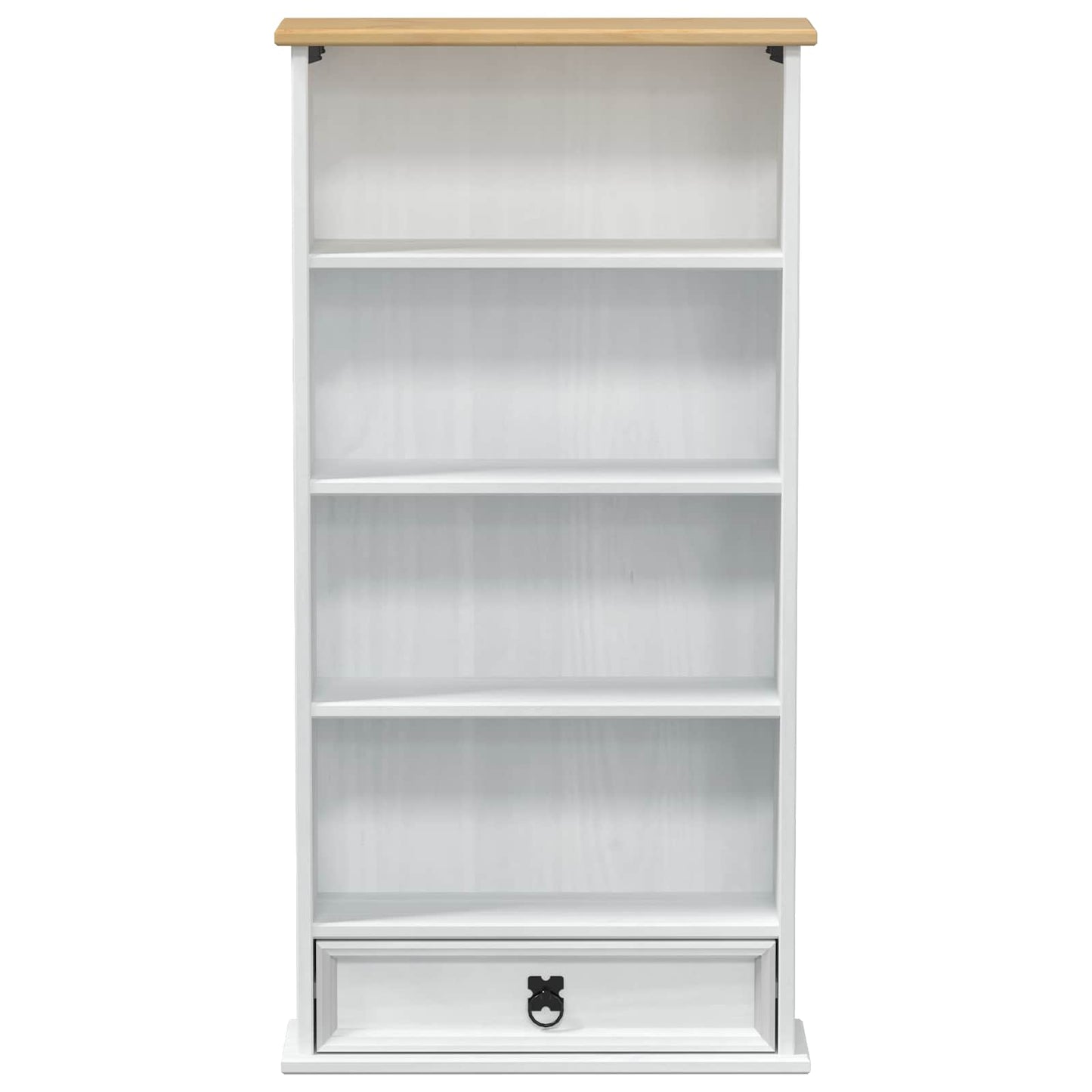 CD-Regal Weiß 52 x 17.5 x 103 cm Massives Kiefernholz