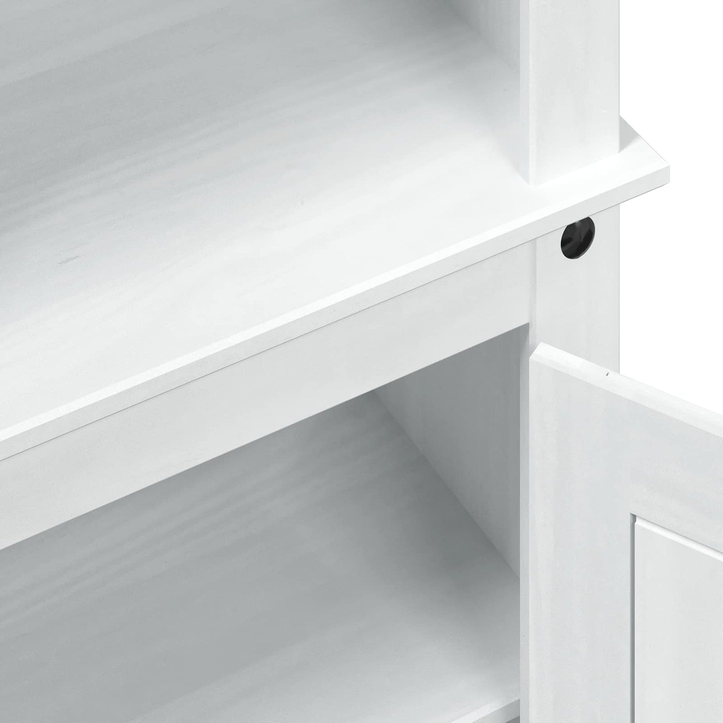 Highboard Weiß 74 x 38 x 170 cm Massives Kiefernholz