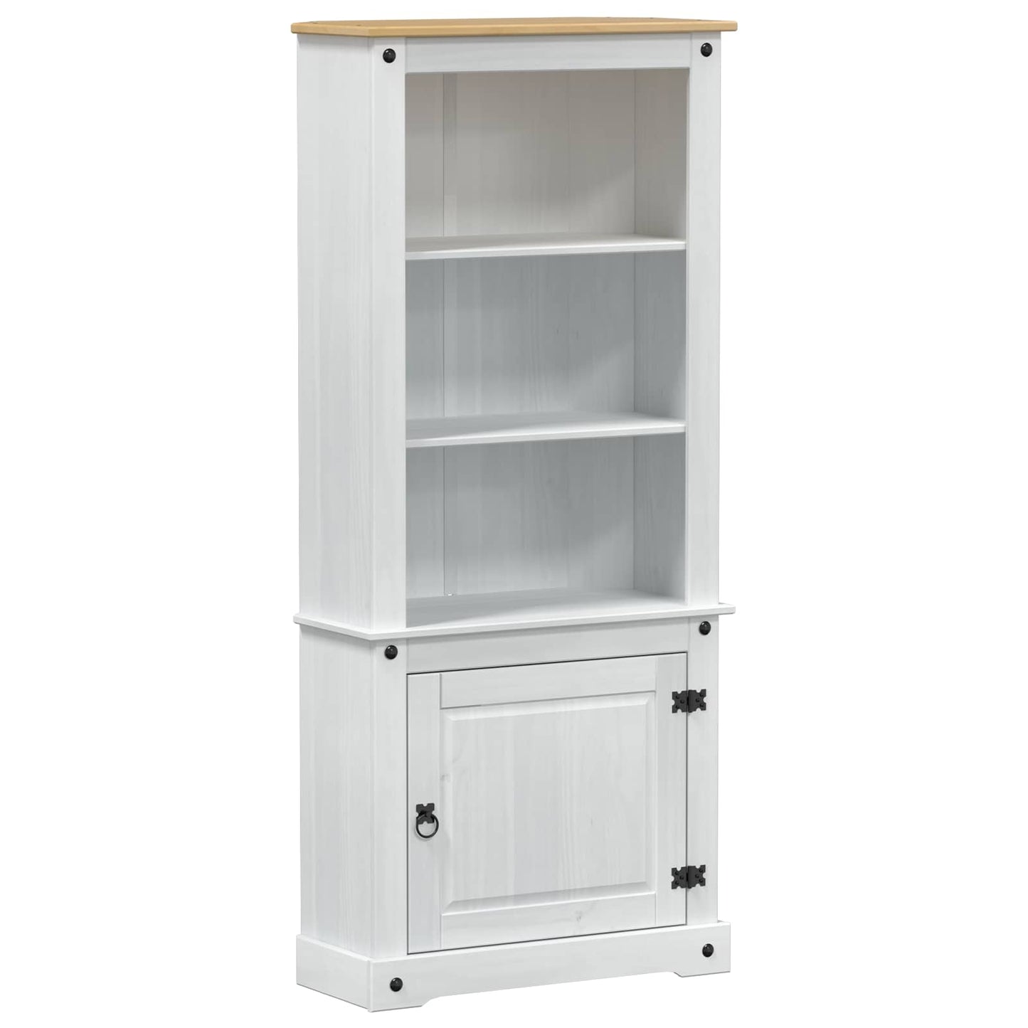 Highboard Weiß 74 x 38 x 170 cm Massives Kiefernholz