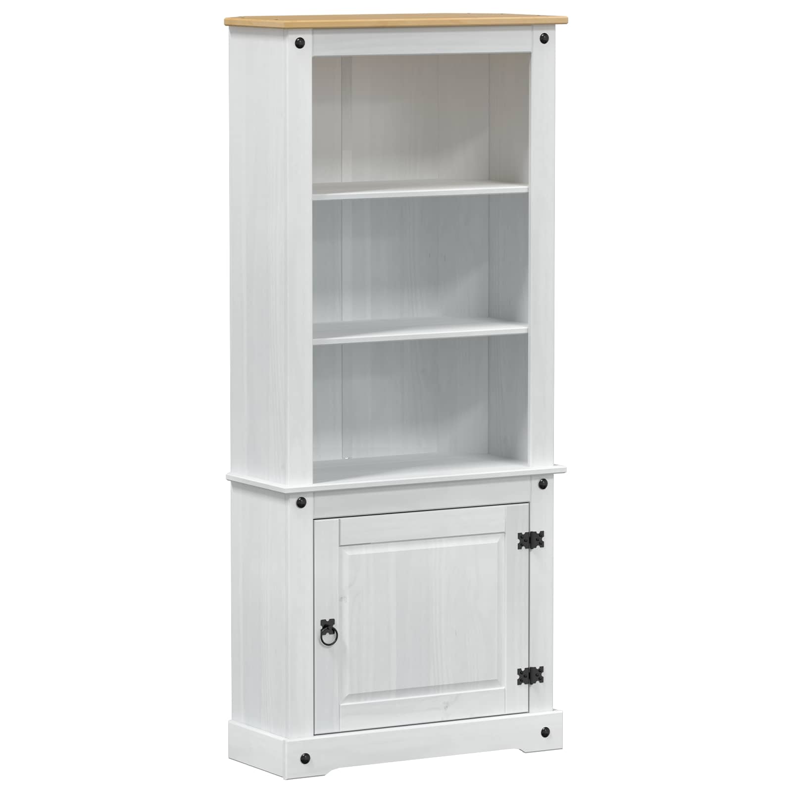 Highboard Weiß 74 x 38 x 170 cm Massives Kiefernholz