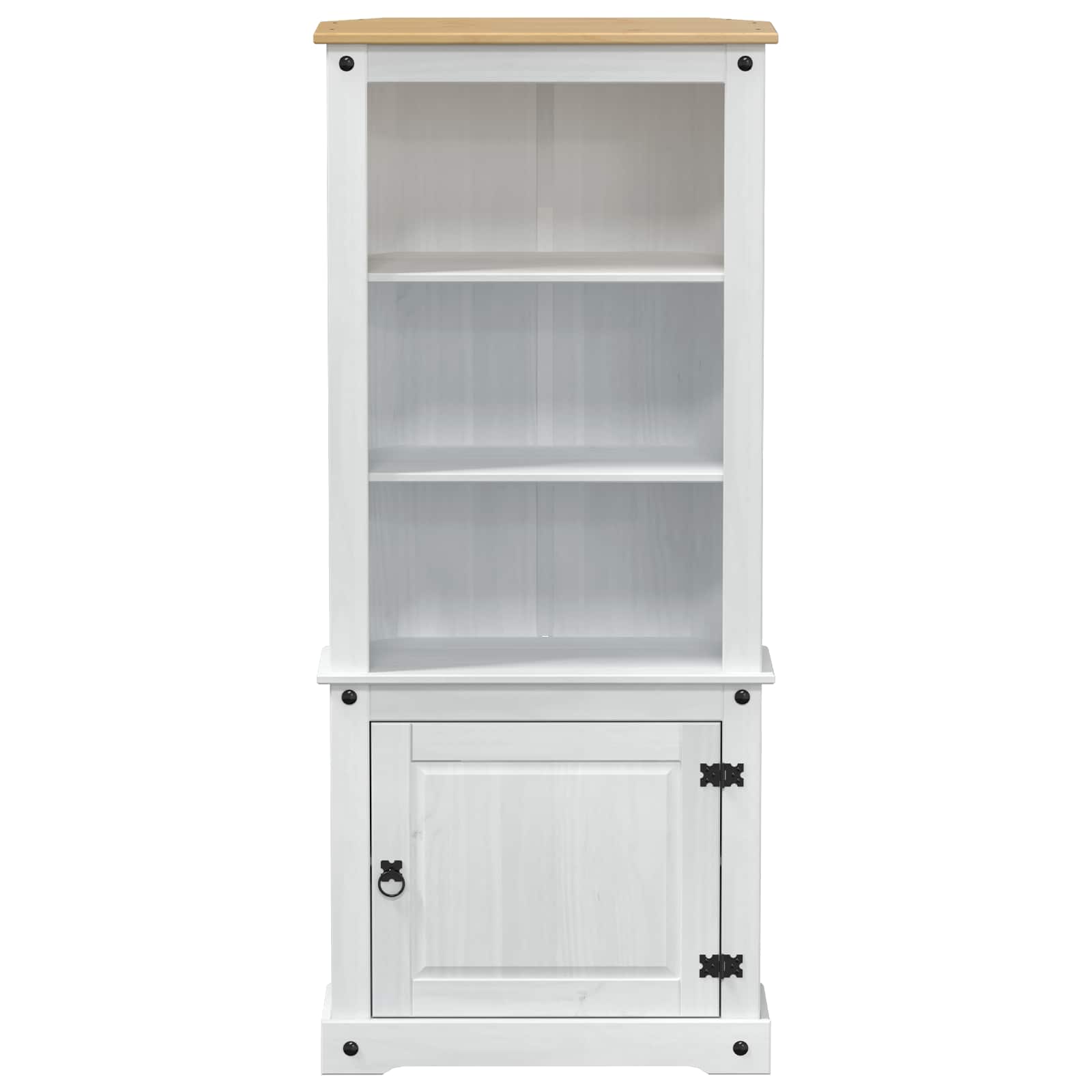Highboard Weiß 74 x 38 x 170 cm Massives Kiefernholz