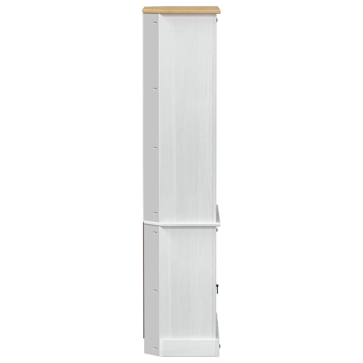 Highboard Weiß 74 x 38 x 170 cm Massives Kiefernholz