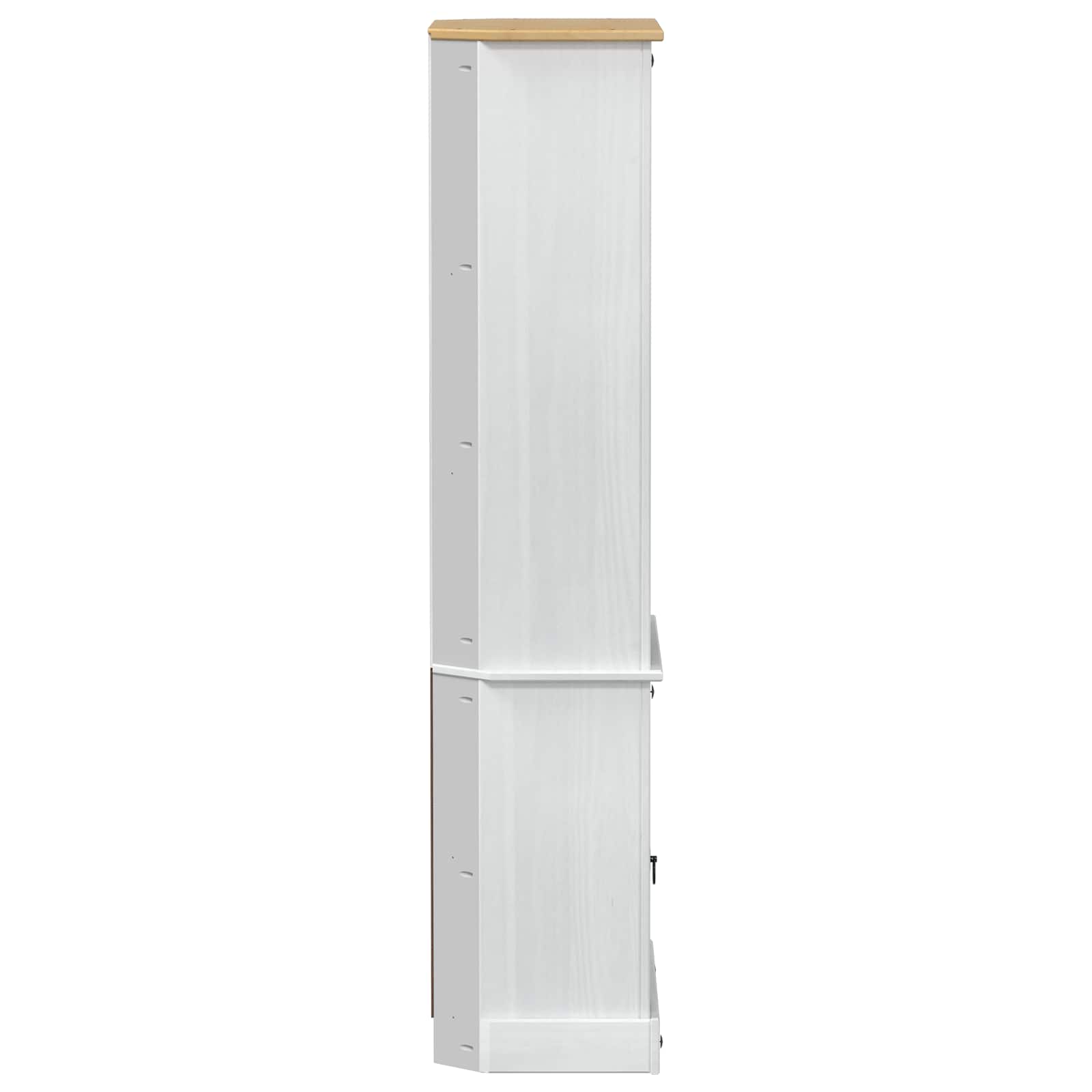 Highboard Weiß 74 x 38 x 170 cm Massives Kiefernholz