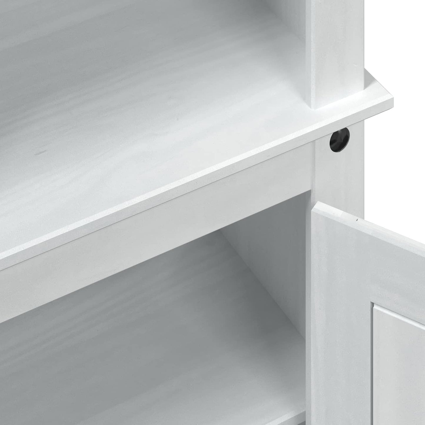 Schuhschrank Weiß 86 x 38,5 x 108 cm Massives Kiefernholz