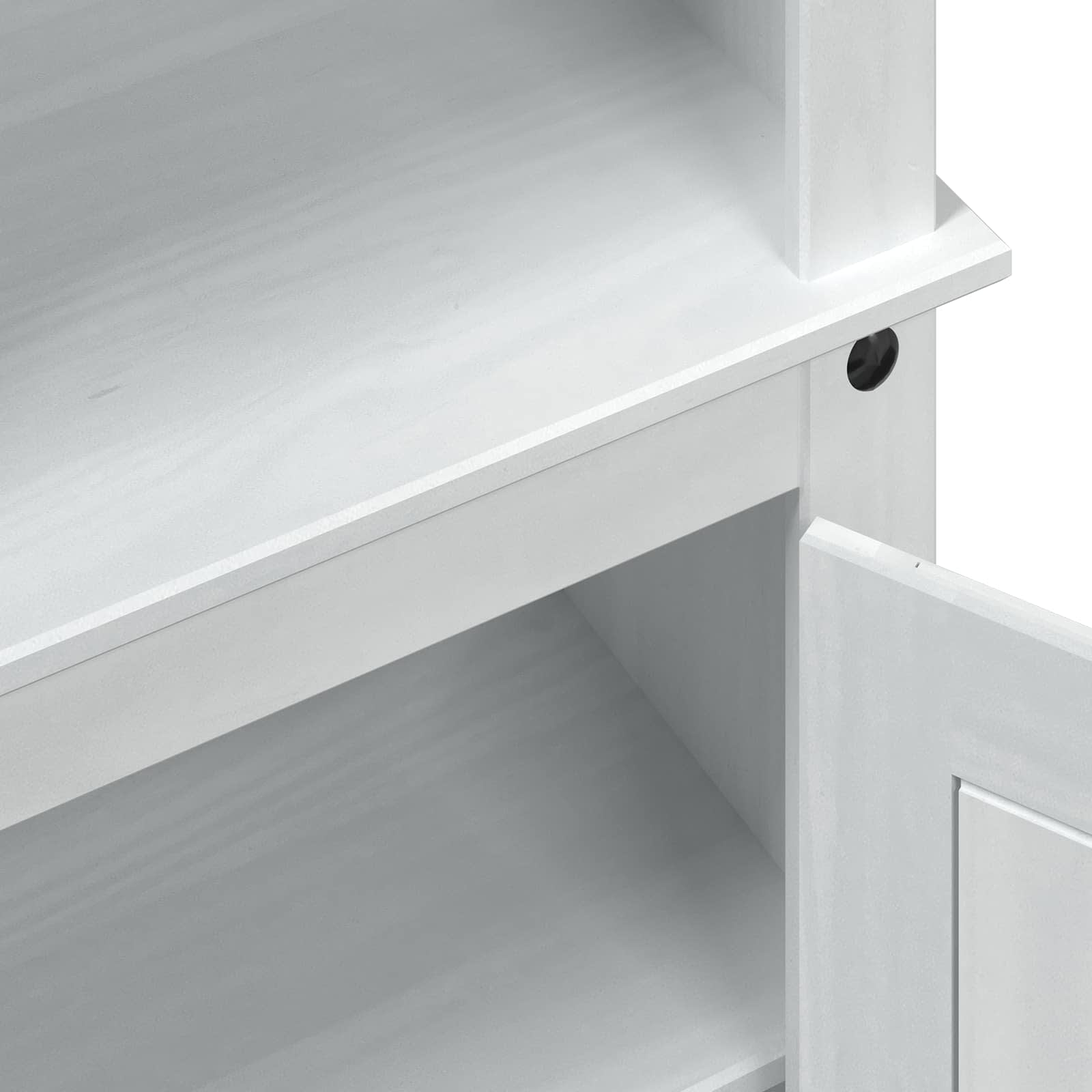 Schuhschrank Weiß 86 x 38,5 x 108 cm Massives Kiefernholz