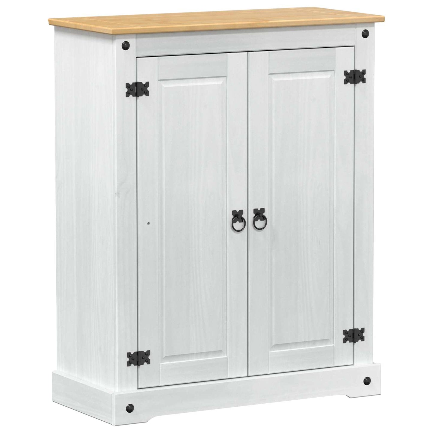 Schuhschrank Weiß 86 x 38,5 x 108 cm Massives Kiefernholz