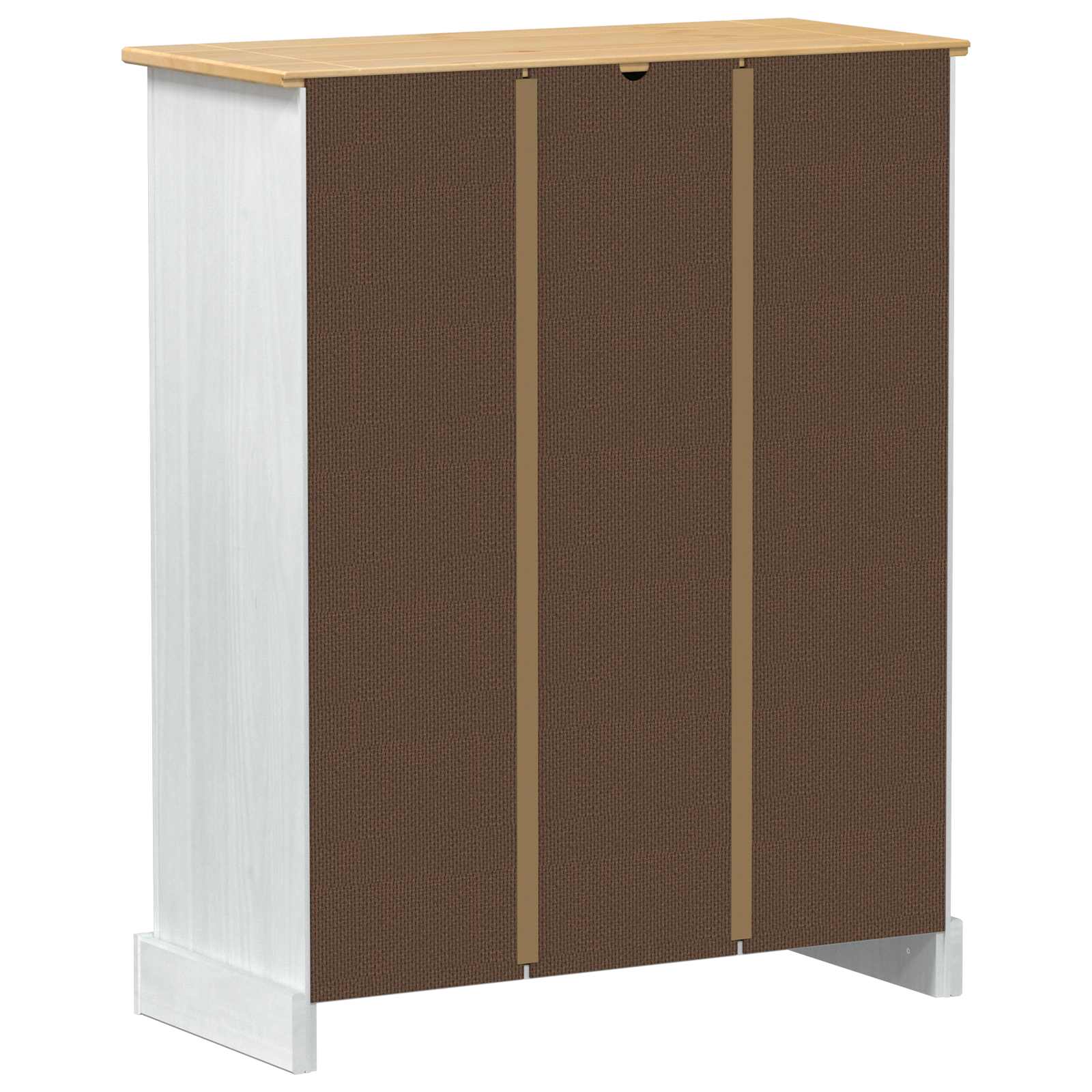Schuhschrank Weiß 86 x 38,5 x 108 cm Massives Kiefernholz