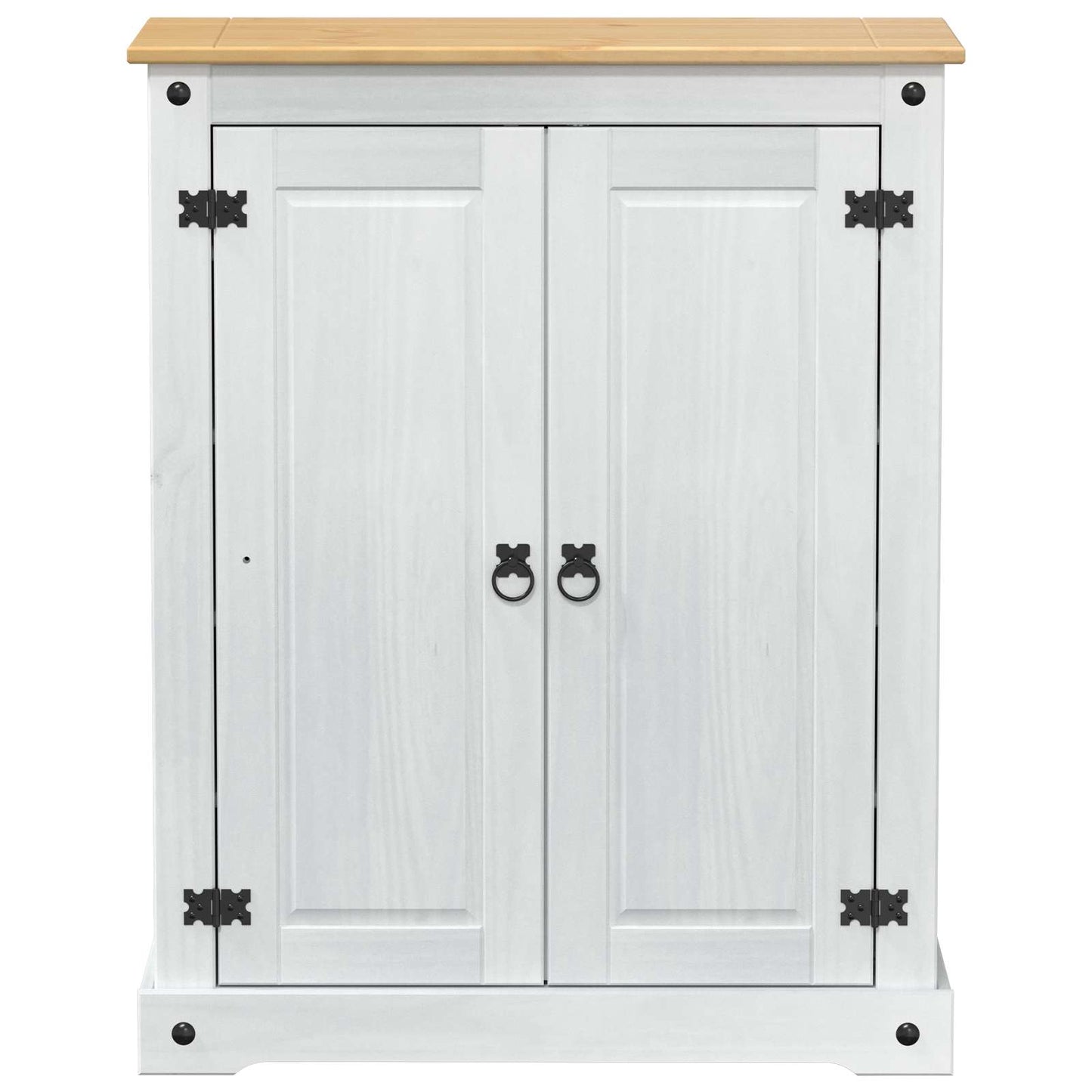 Schuhschrank Weiß 86 x 38,5 x 108 cm Massives Kiefernholz