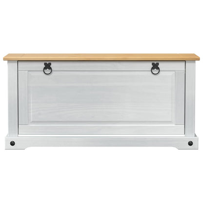 Schuhschrank CORONA 99 x 32 x 47 cm Massives Kiefernholz Weiß
