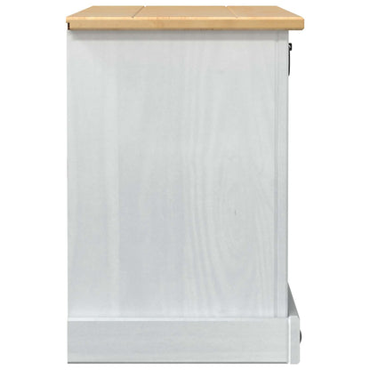 Schuhschrank CORONA 99 x 32 x 47 cm Massives Kiefernholz Weiß