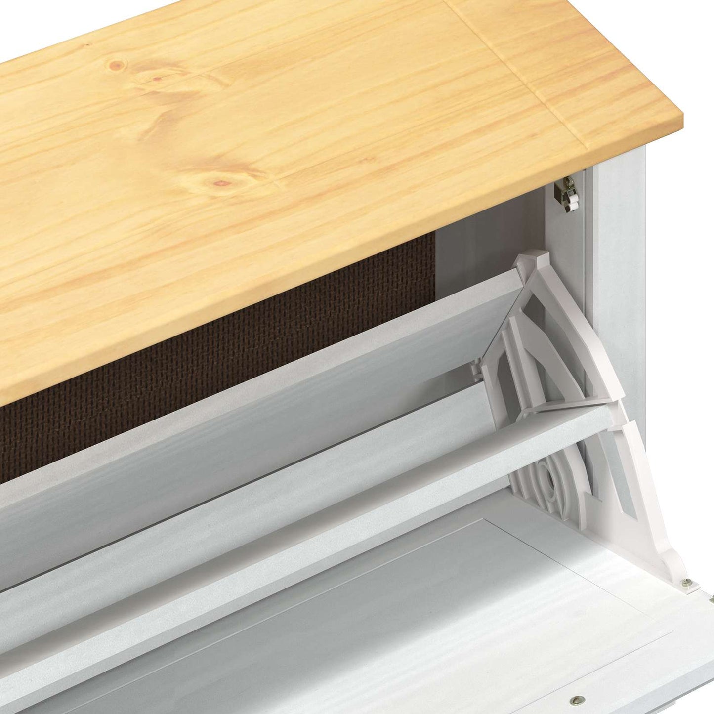 Schuhschrank Corona Weiß 99 x 32 x 85 cm Massives Kiefernholz