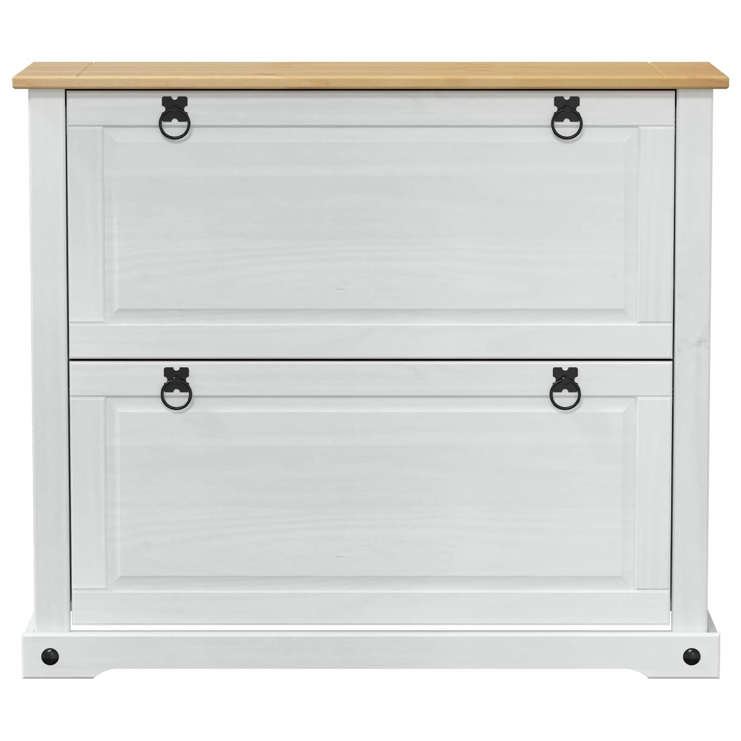 Schuhschrank Corona Weiß 99 x 32 x 85 cm Massives Kiefernholz