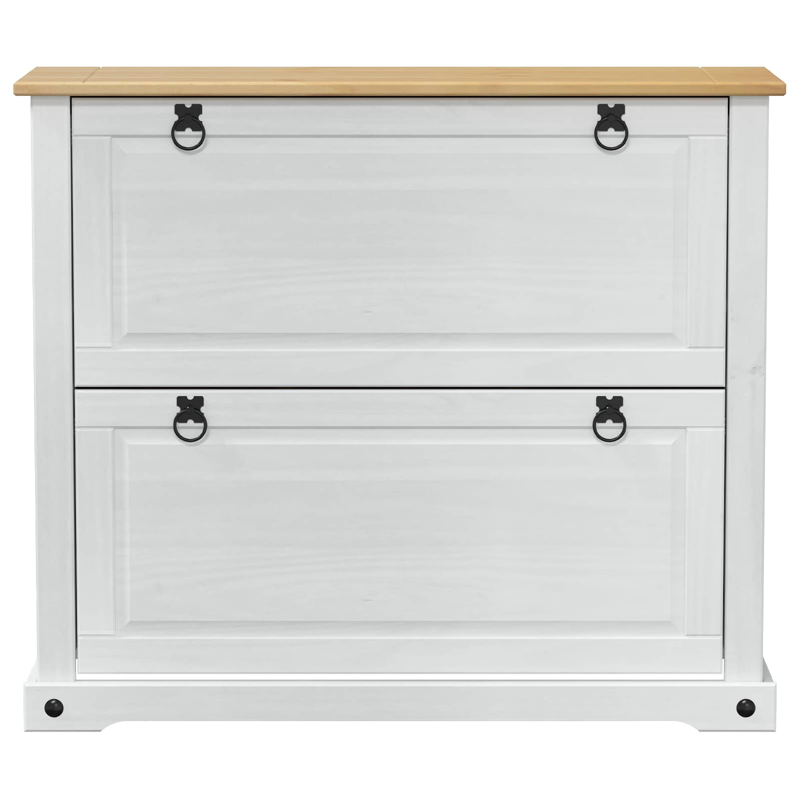Schuhschrank Corona Weiß 99 x 32 x 85 cm Massives Kiefernholz