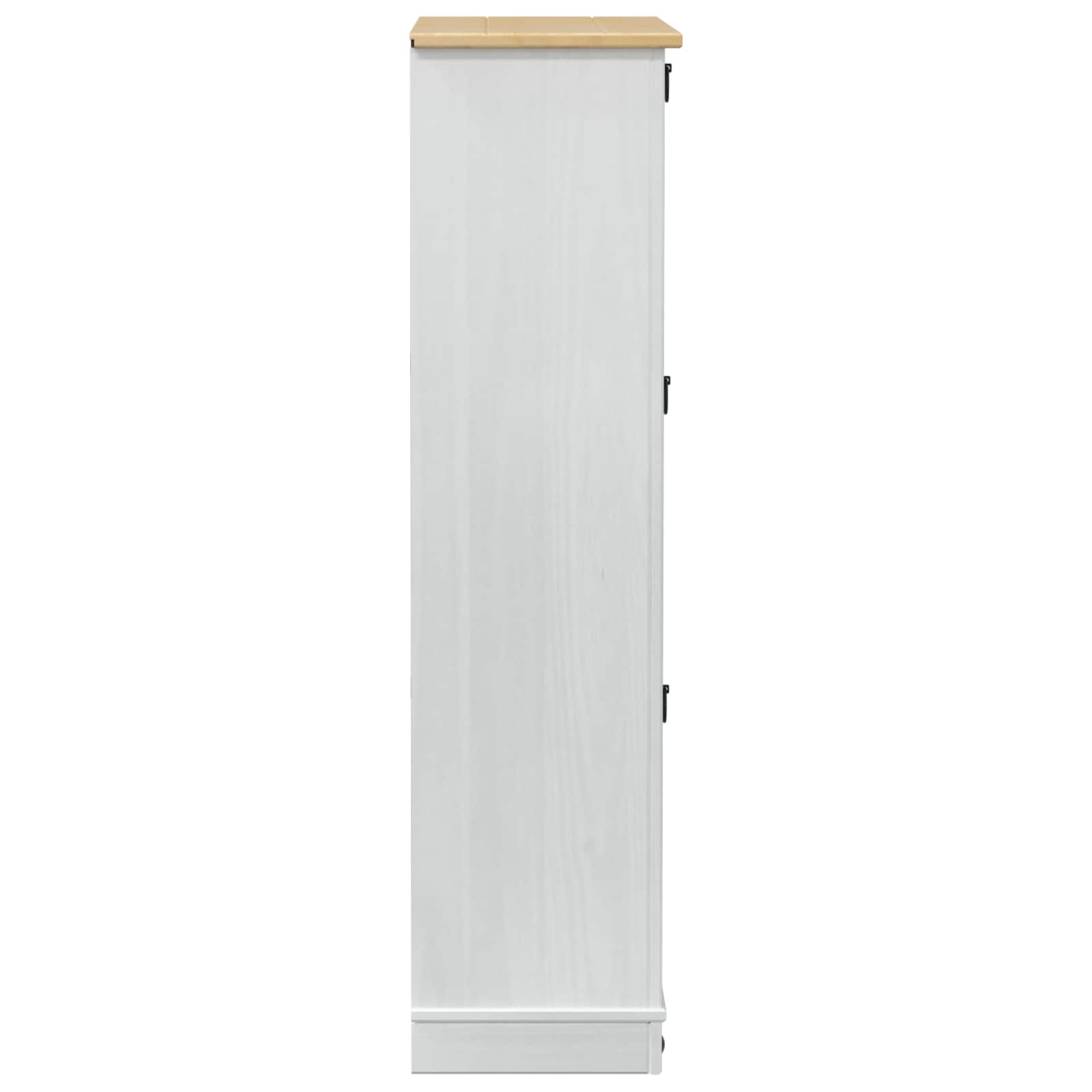 Schuhschrank Corona Weiß 99 x 32 x 122 cm Massives Kiefernholz