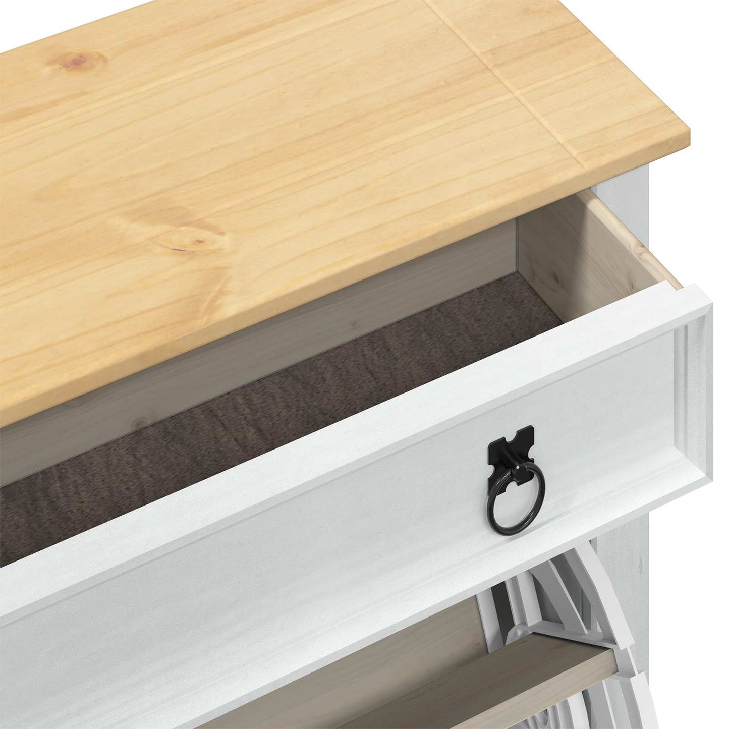 Schuhschrank Corona Weiß 99 x 32 x 138 cm Massives Kiefernholz