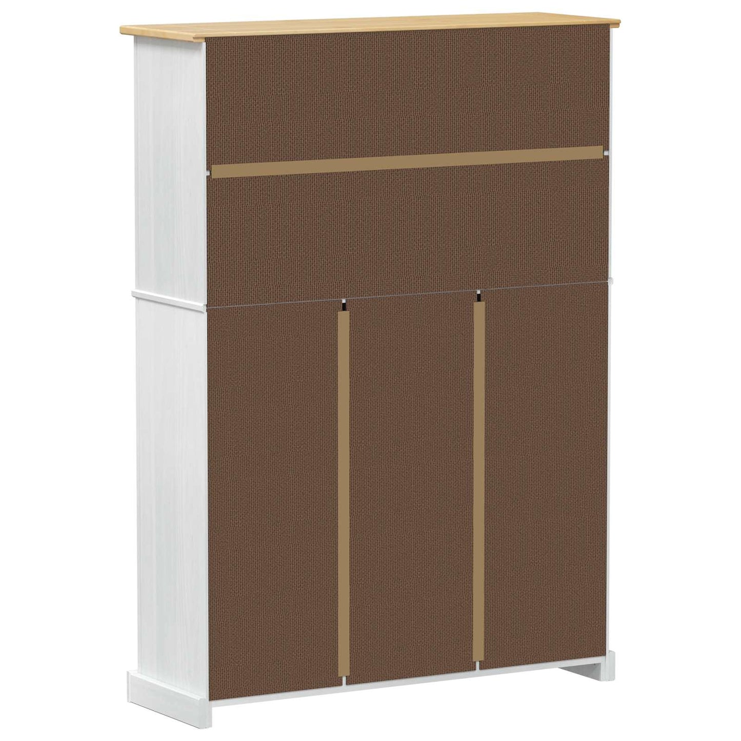 Schuhschrank Corona Weiß 99 x 32 x 138 cm Massives Kiefernholz