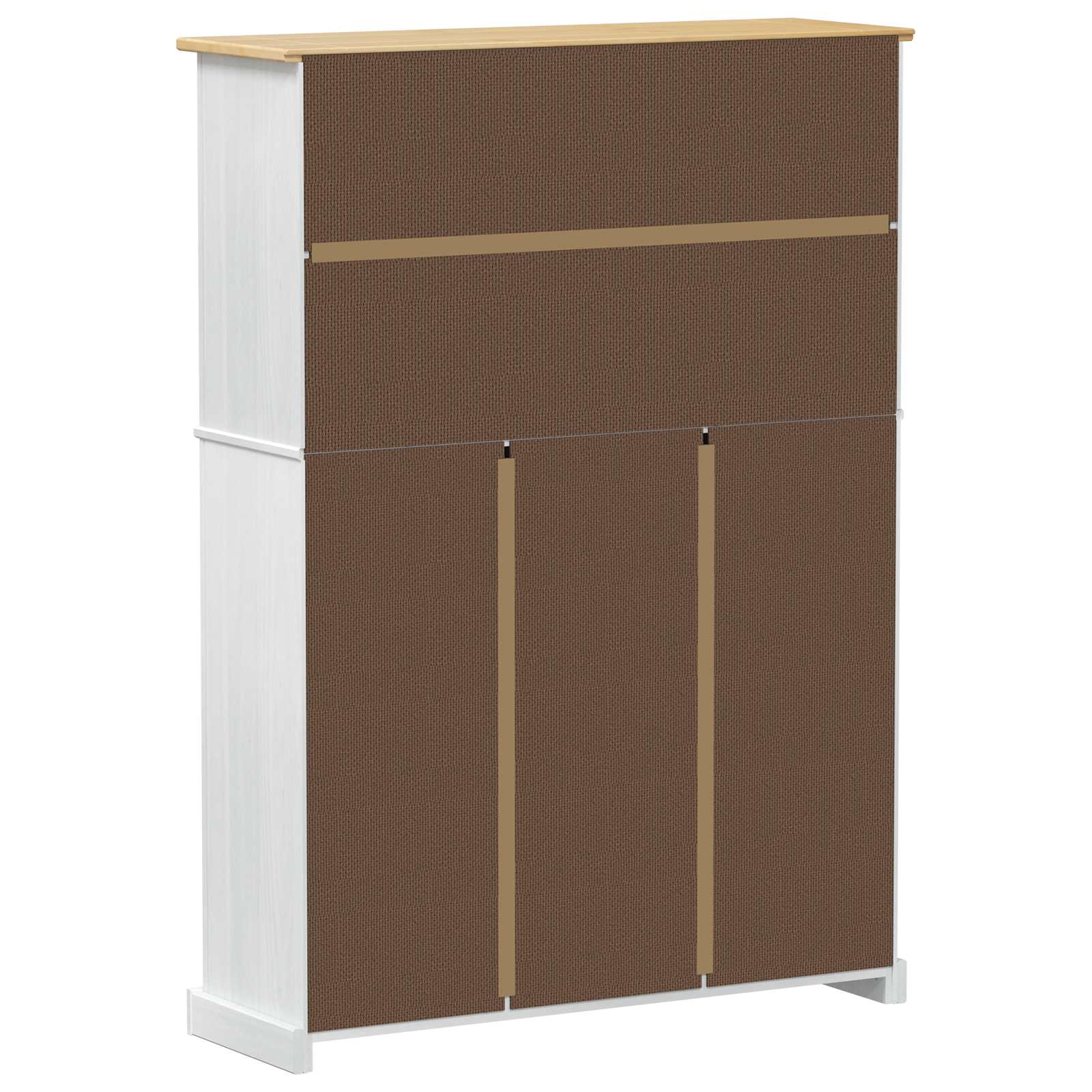 Schuhschrank Corona Weiß 99 x 32 x 138 cm Massives Kiefernholz