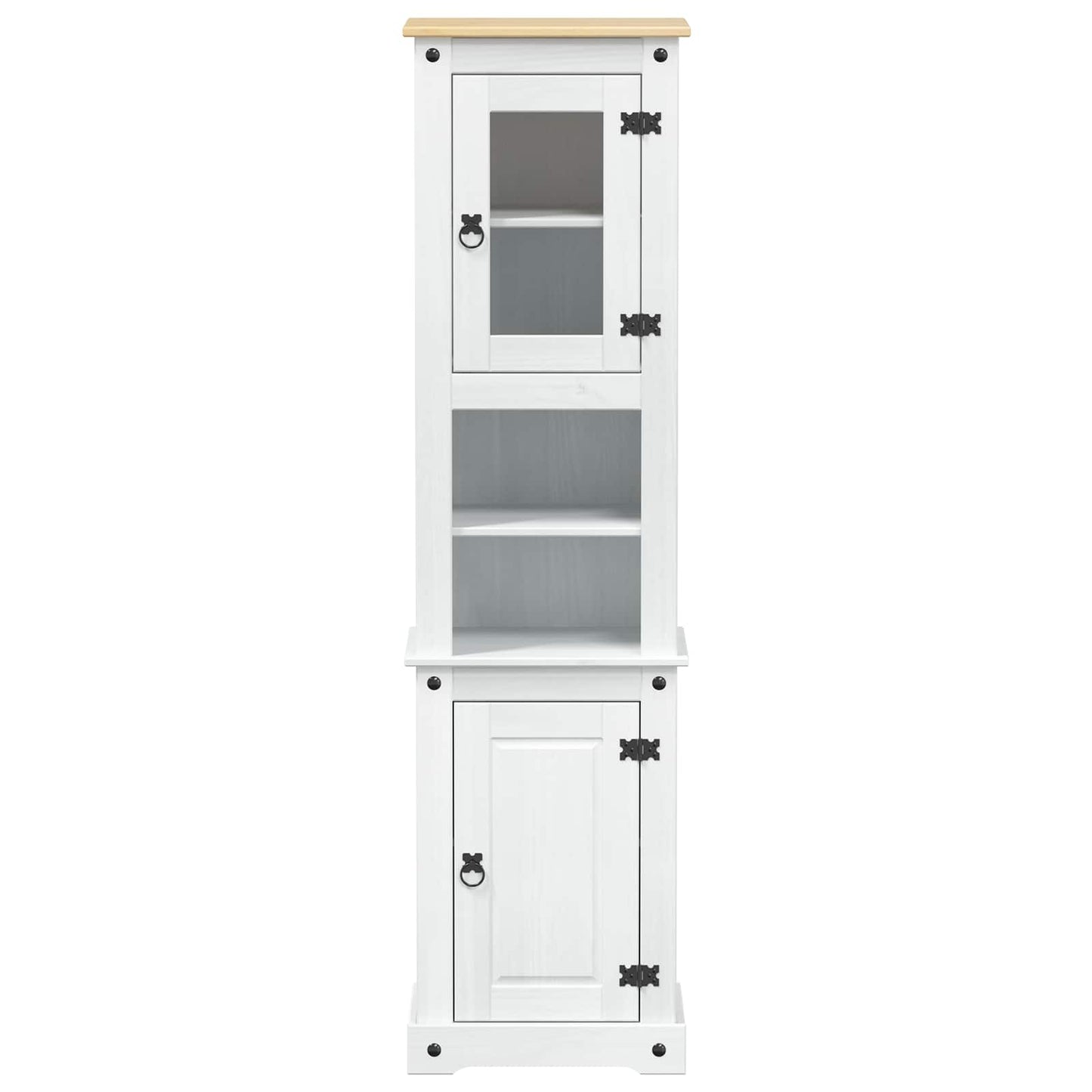 Badezimmerschrank Weiß 50 x 40 x 185 cm Massives Kiefernholz