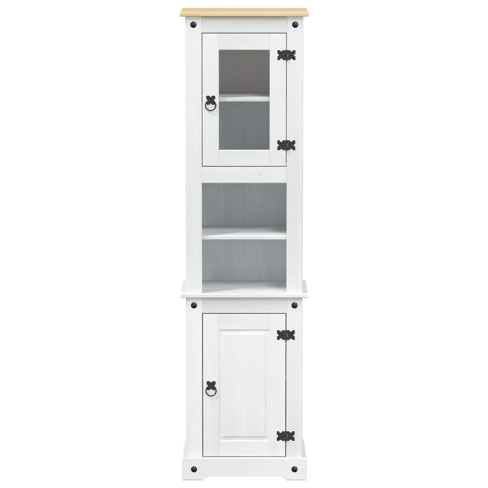 Badezimmerschrank Weiß 50 x 40 x 185 cm Massives Kiefernholz