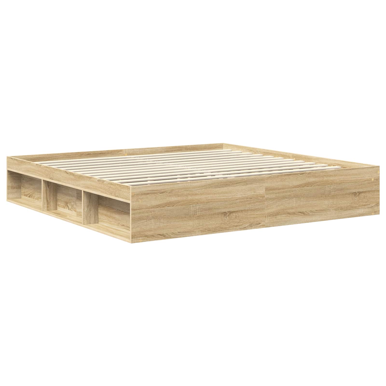 Bettrahmen mit Kopfteil Sonoma 200 x 200 cm Holzwerkstoff