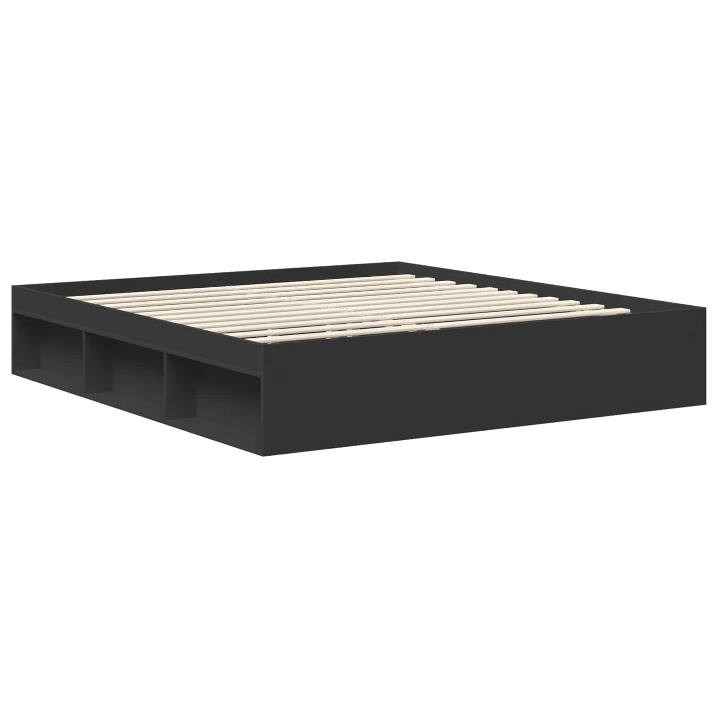 Bettrahmen mit Kopfteil Schwarz 180 x 200 cm Holzwerkstoff
