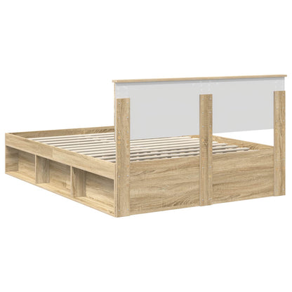 Bettrahmen mit Kopfteil Sonoma 140 x 190 cm Holzwerkstoff